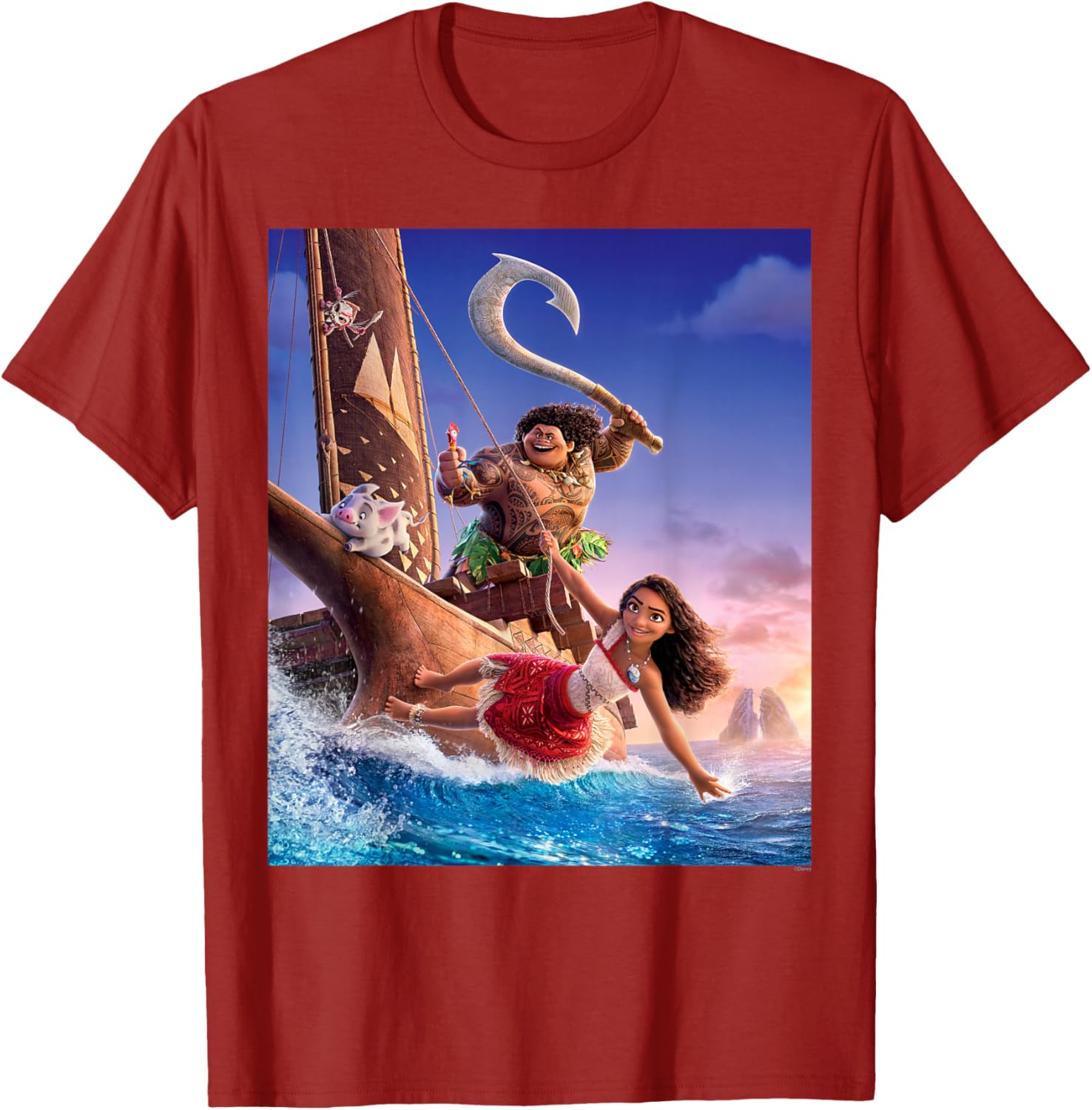Disney Moana Adventure T-Shirt with Maui and Friends for Kids and Adults - 2