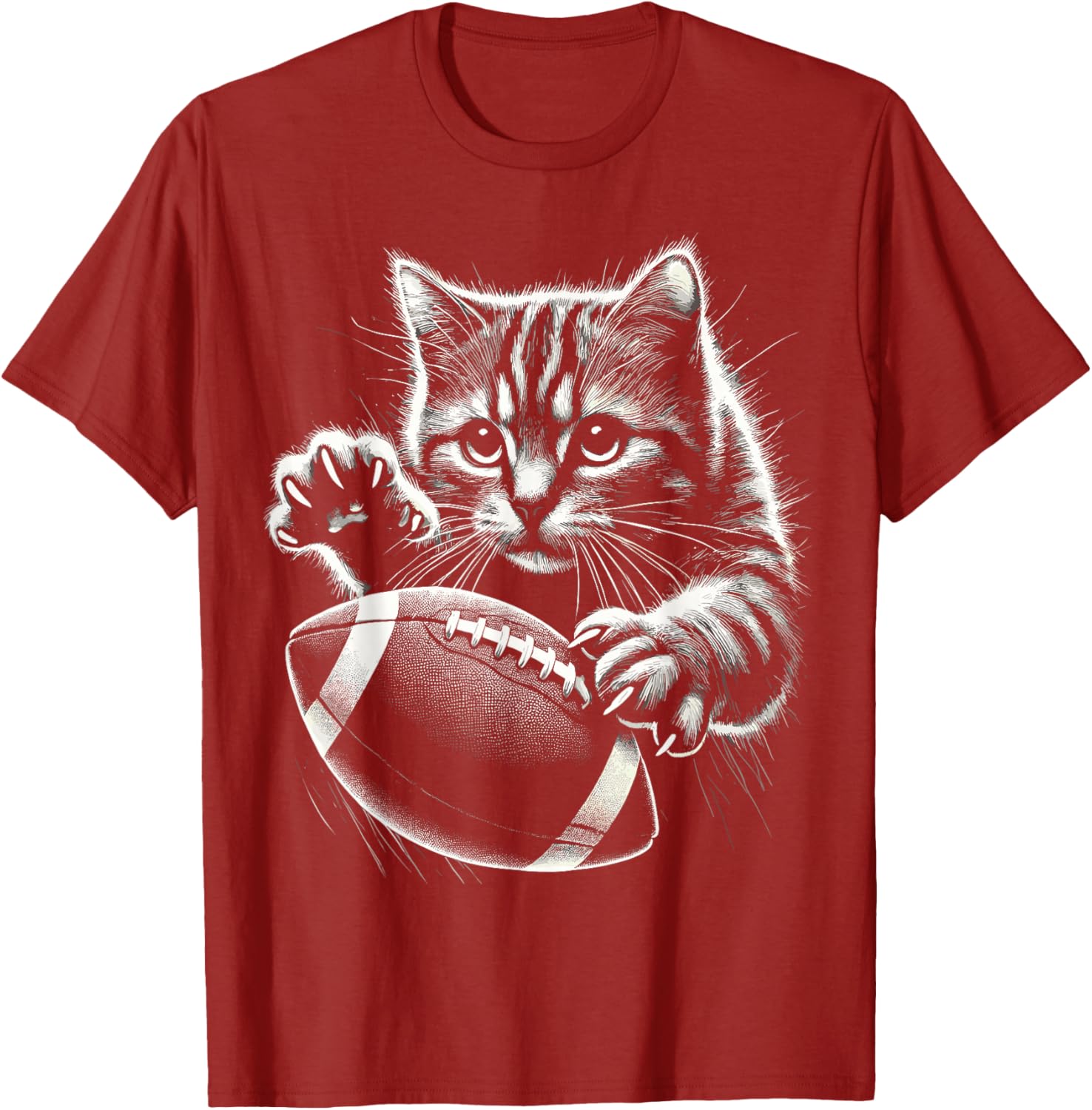 Funny American Football Cat T-Shirt for Pet Lovers and Sports Fans - 6