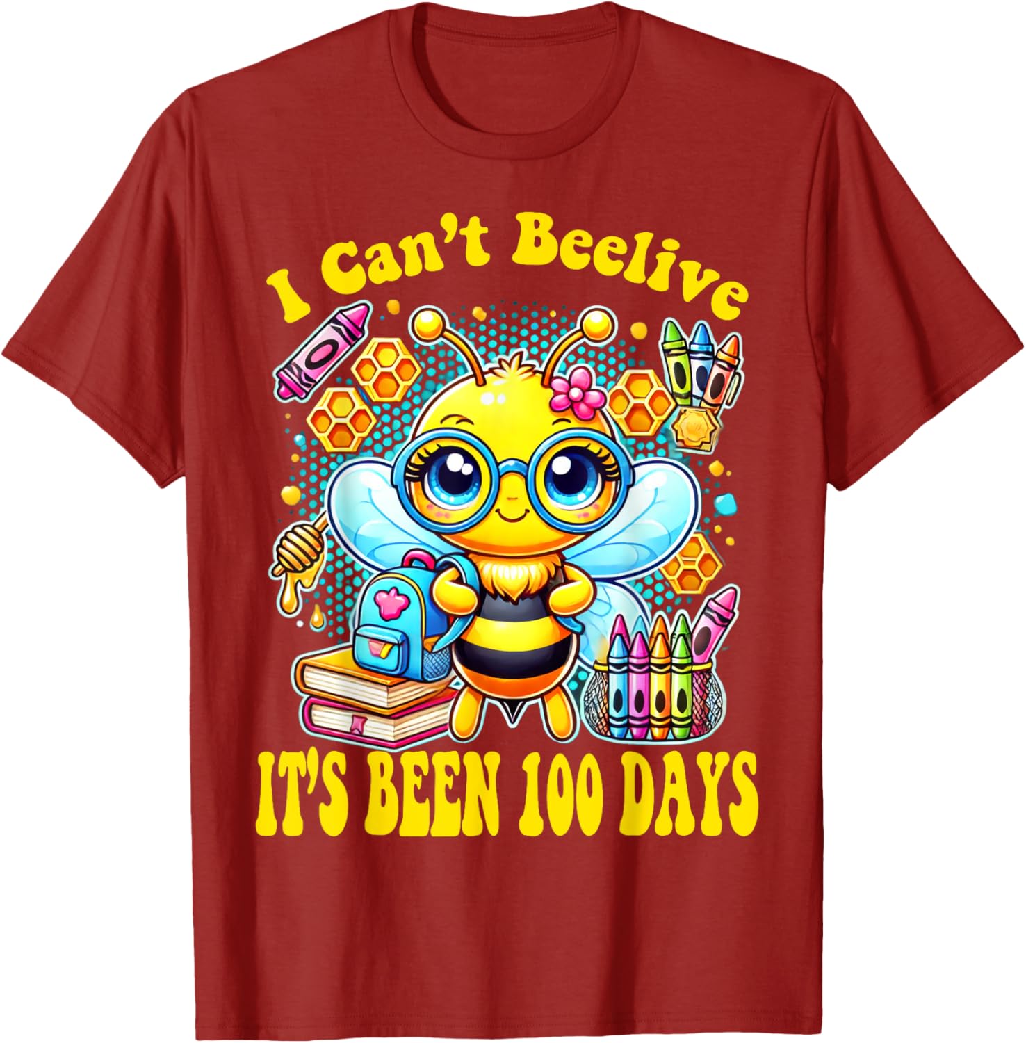 Funny Bee 100 Days of School T-Shirt for Kids - Perfect Milestone Outfit - 13