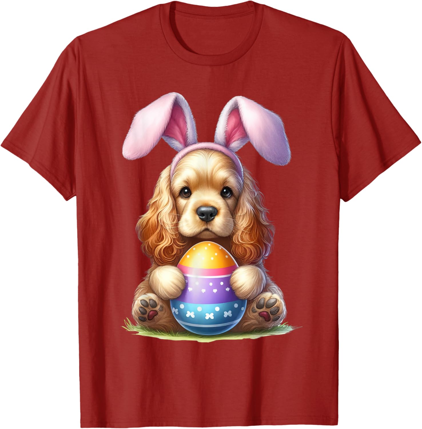 Cute Bunny Cocker Spaniel Easter T-Shirt for Men and Women Celebrating Spring - 23