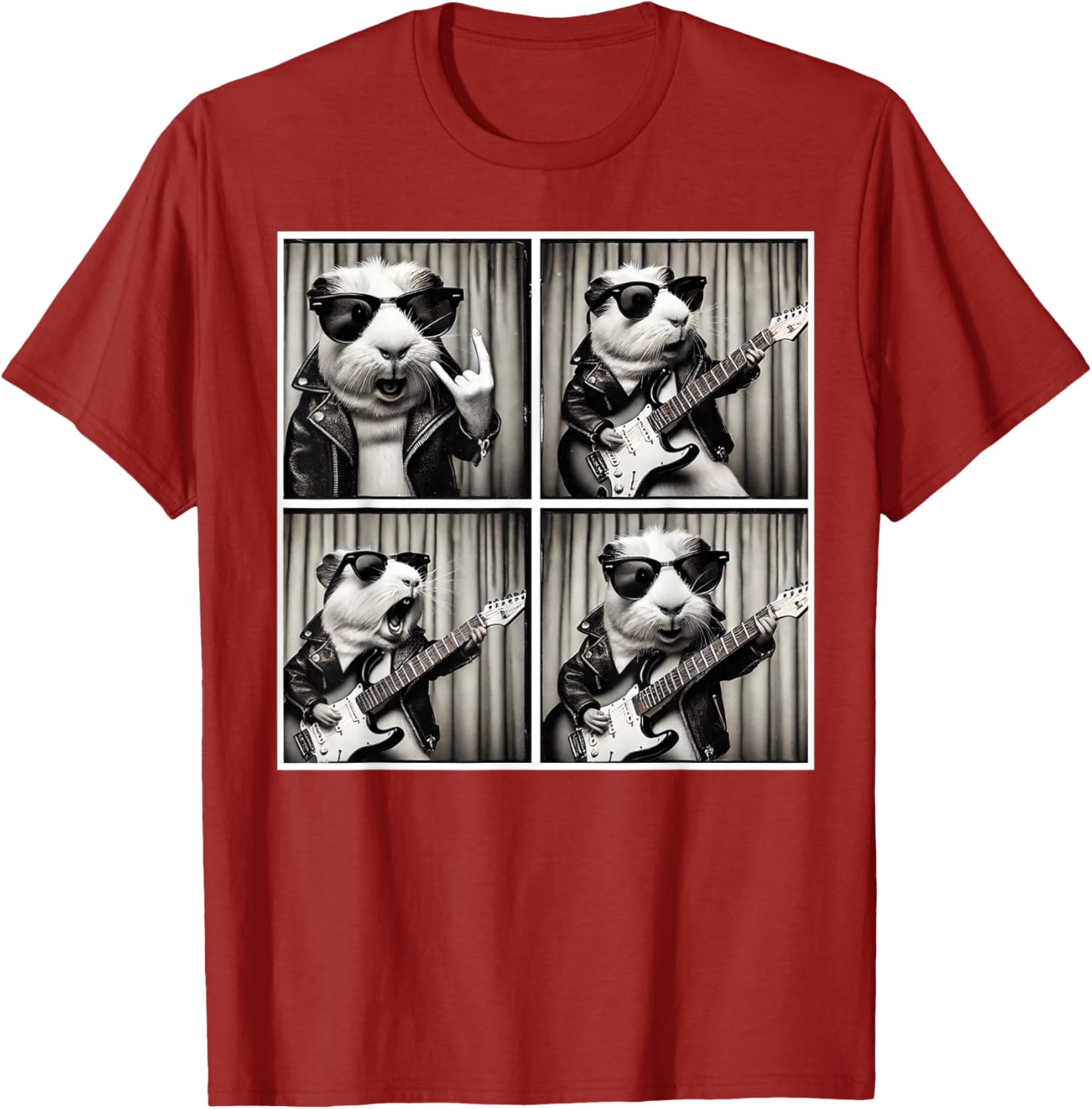Cute Guinea Pig Electric Guitar T-Shirt for Music Lovers and Pet Fans - 25