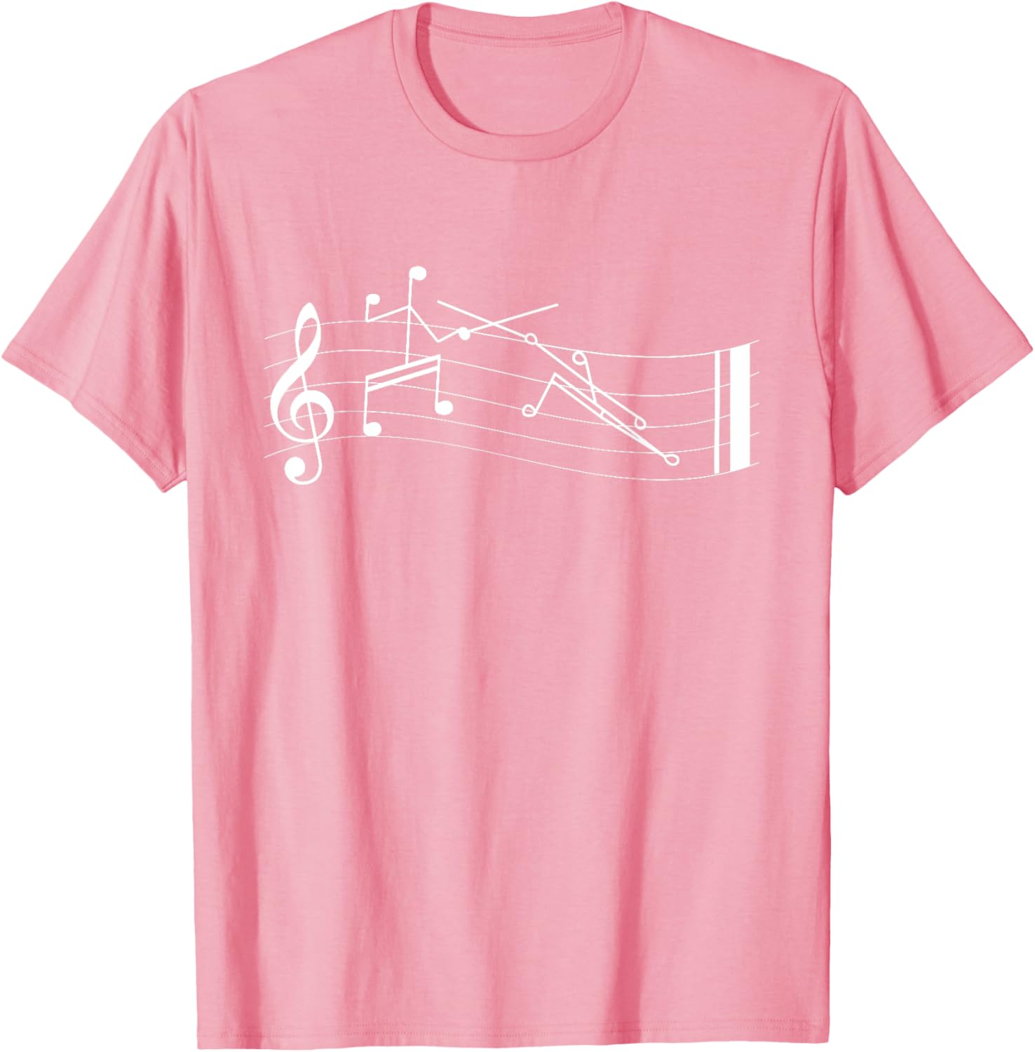 Funny Stick-Figure Music Notes En-garde T-Shirt for Music Lovers - 4