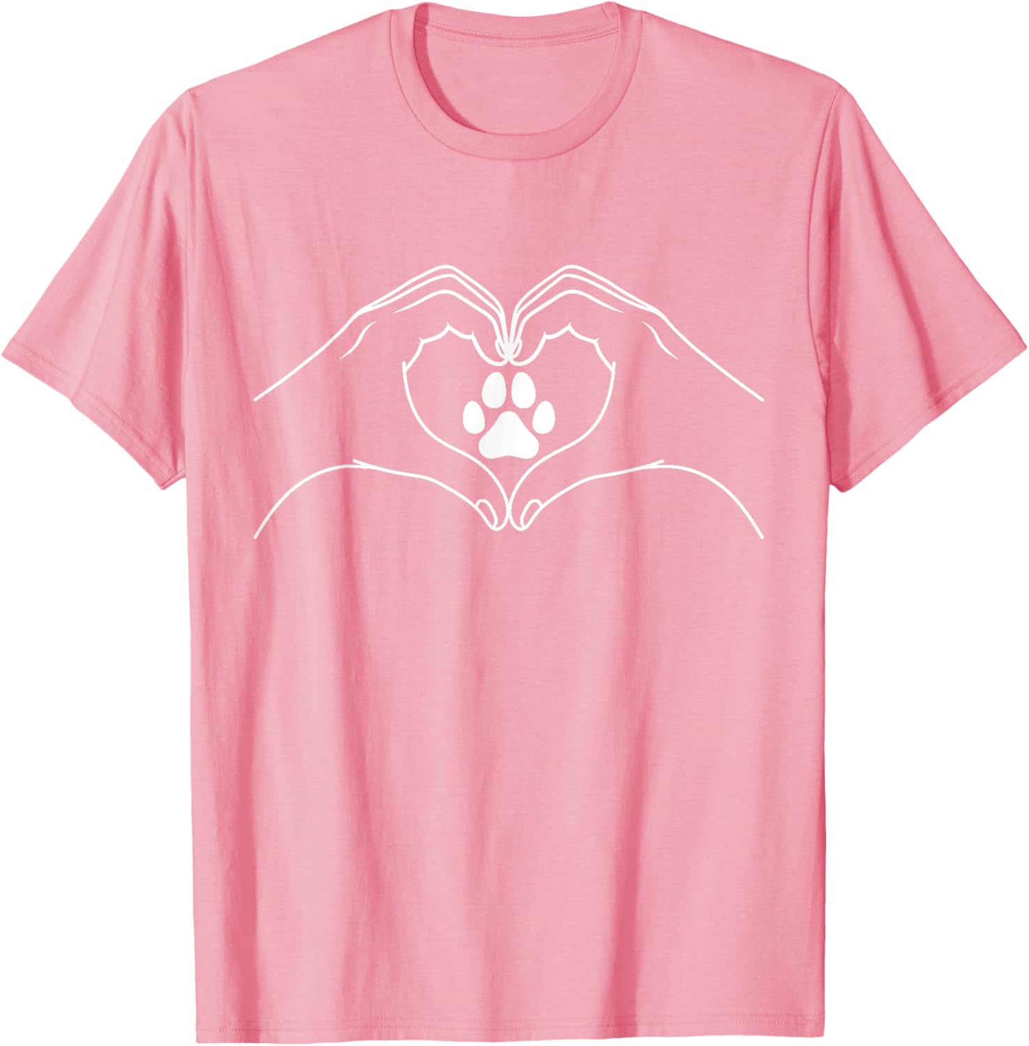 Cute Cat Dog Paw Print Heart T-Shirt for Pet Lovers and Friends - 24