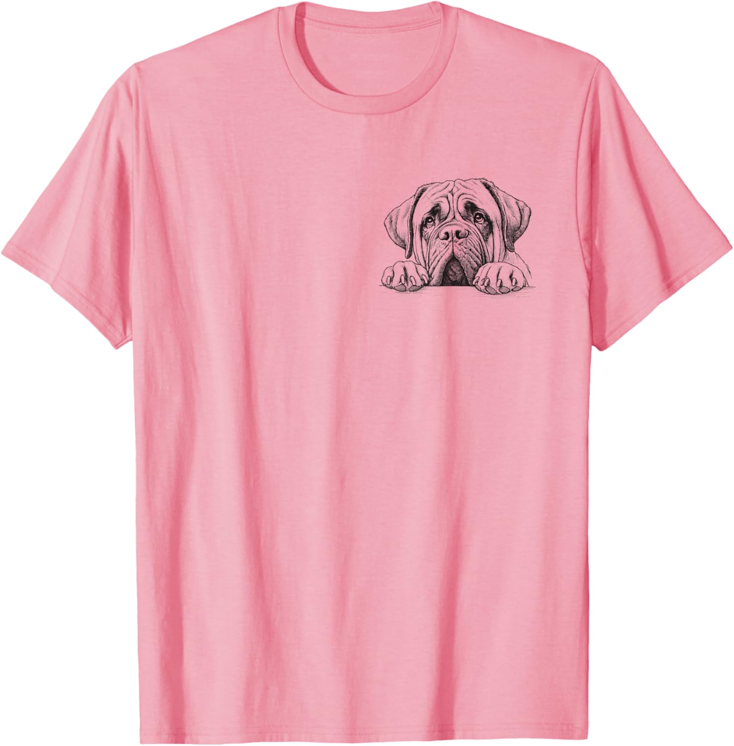 Cute Mastiff Peeking Dog T-Shirt for Men and Women - Adorable Pet Lovers Design - 1