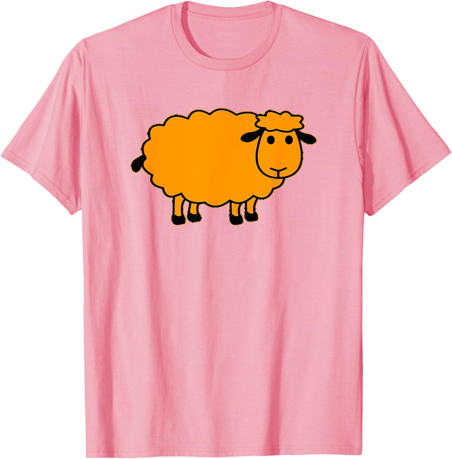Cute Orange Sheep T-Shirt for Stylish Comfort in Clothing and Accessories - 4