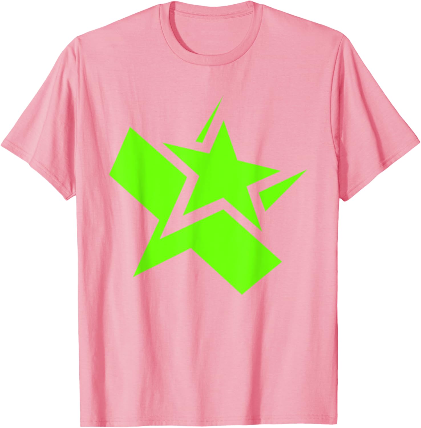 Green Chunky Star Graphic T-Shirt for Stylish Casual Wear - 7