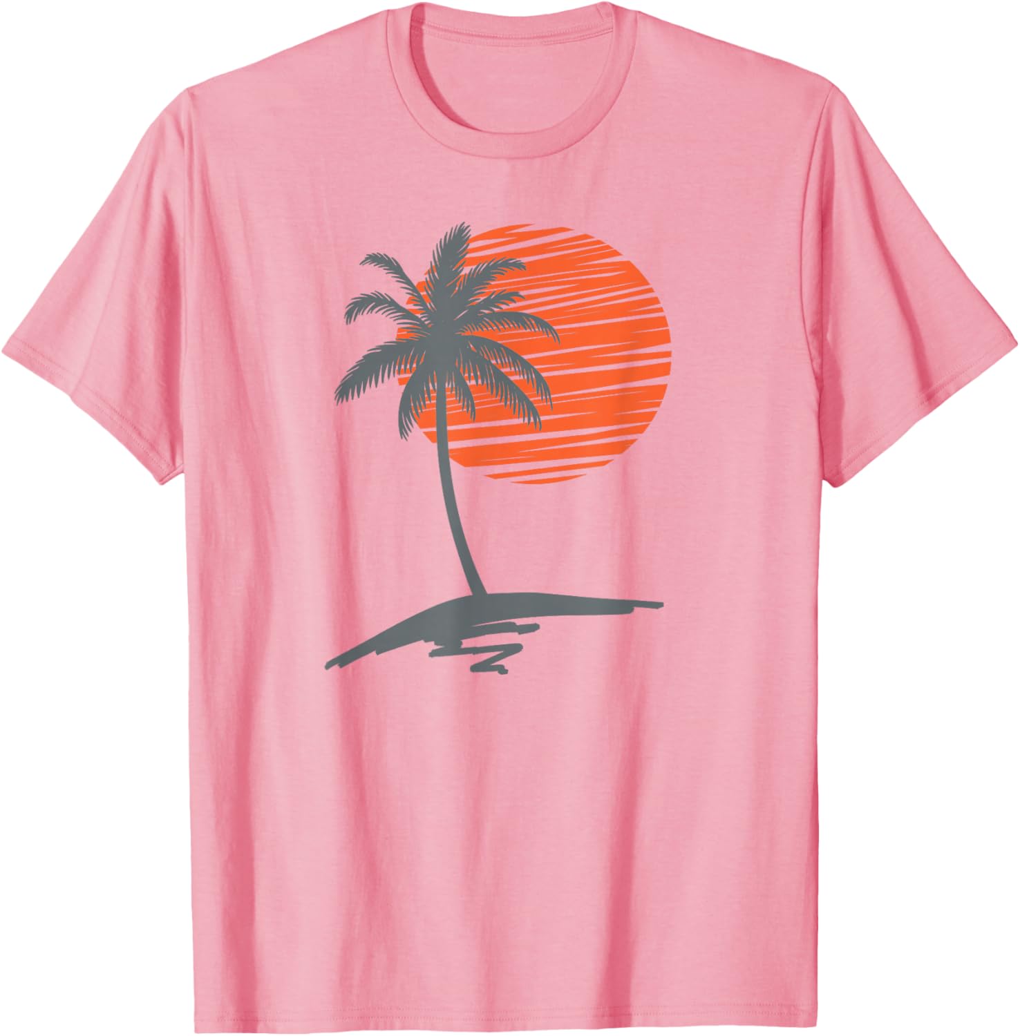 Cool Summer Beach T-Shirt for Men and Women with Sunset Palm Tree Design - 4