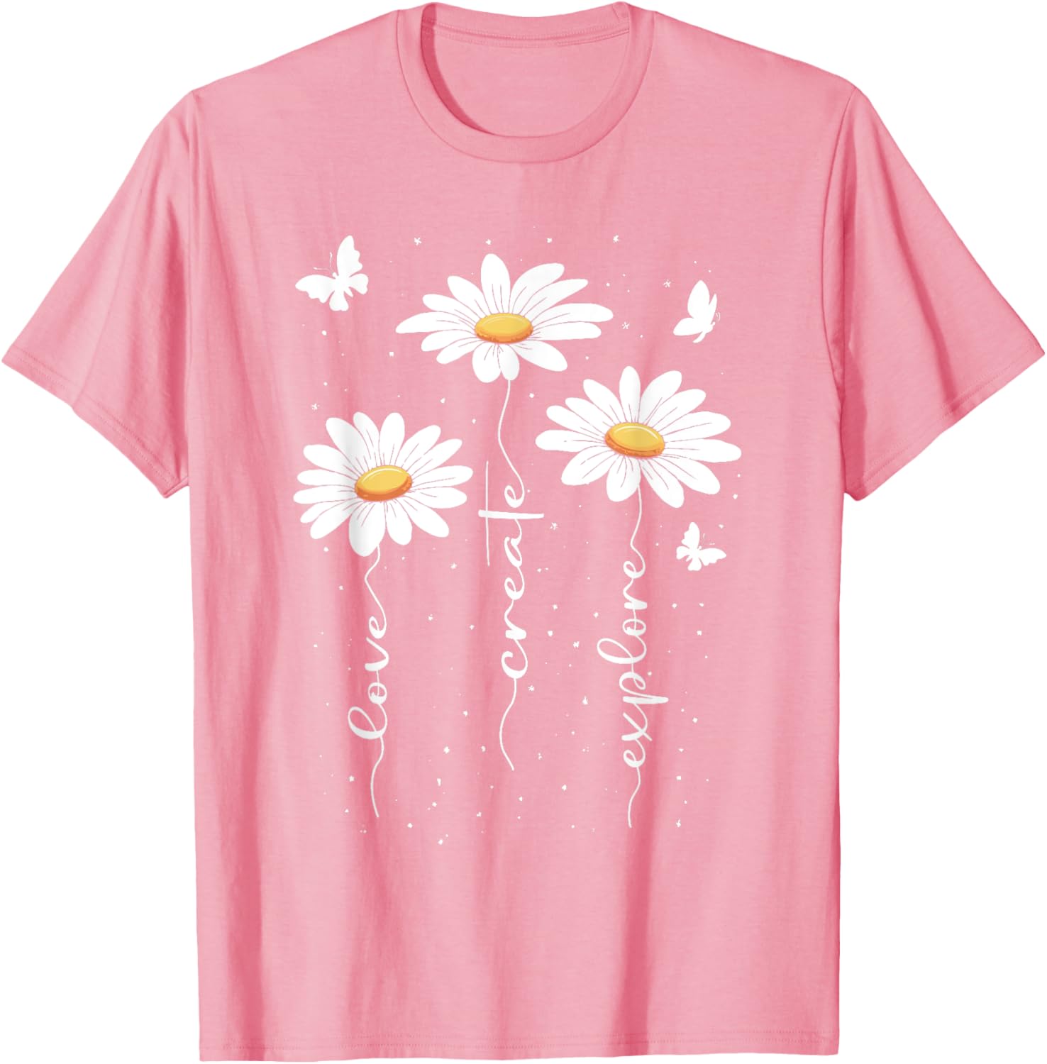 Cute Daisy Floral T-Shirt for Nature Lovers - Inspirational Flower Design - 21
