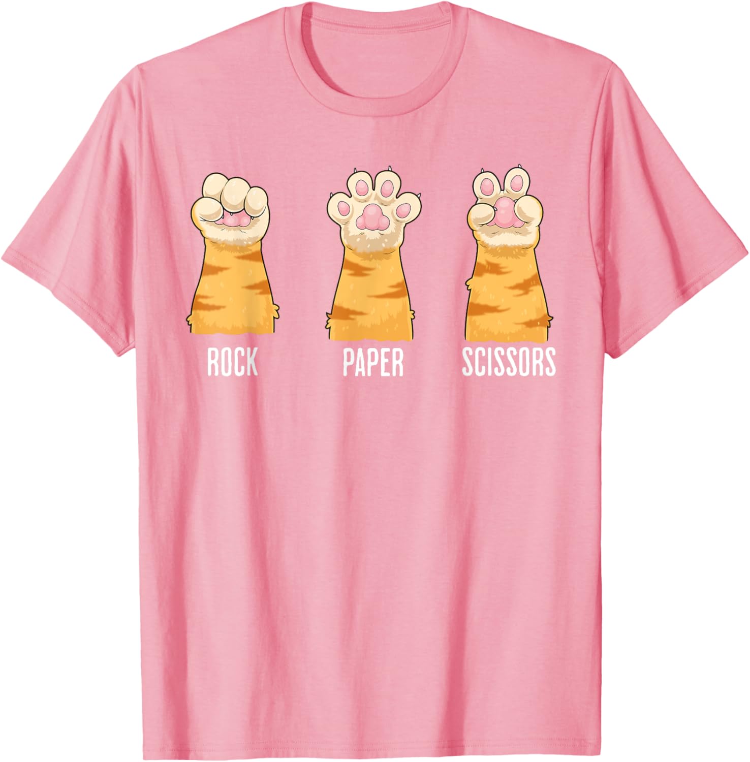 Funny Cat Paws Rock Paper Scissors T-Shirt for Kids and Adults - 22