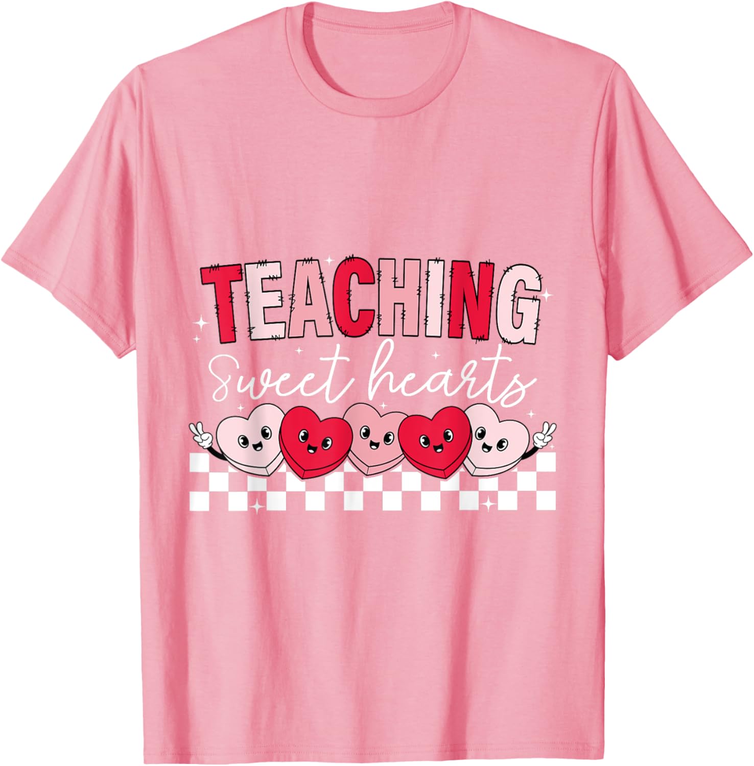 Cute Candy Heart Teacher Valentine's Day T-Shirt for Sweethearts - 1