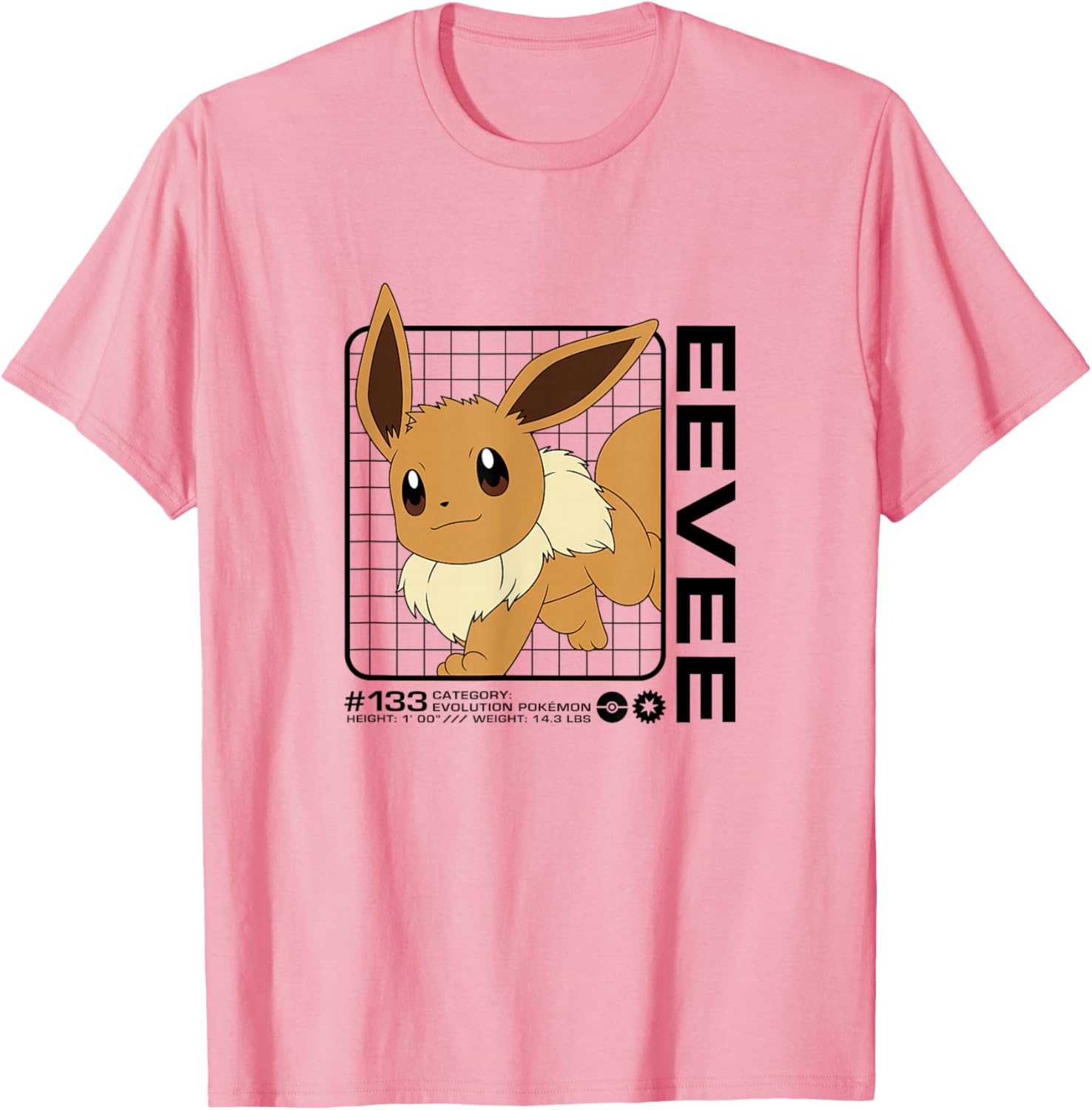 Cute Pokémon Eevee Stats T-Shirt for Fans of All Ages - 1