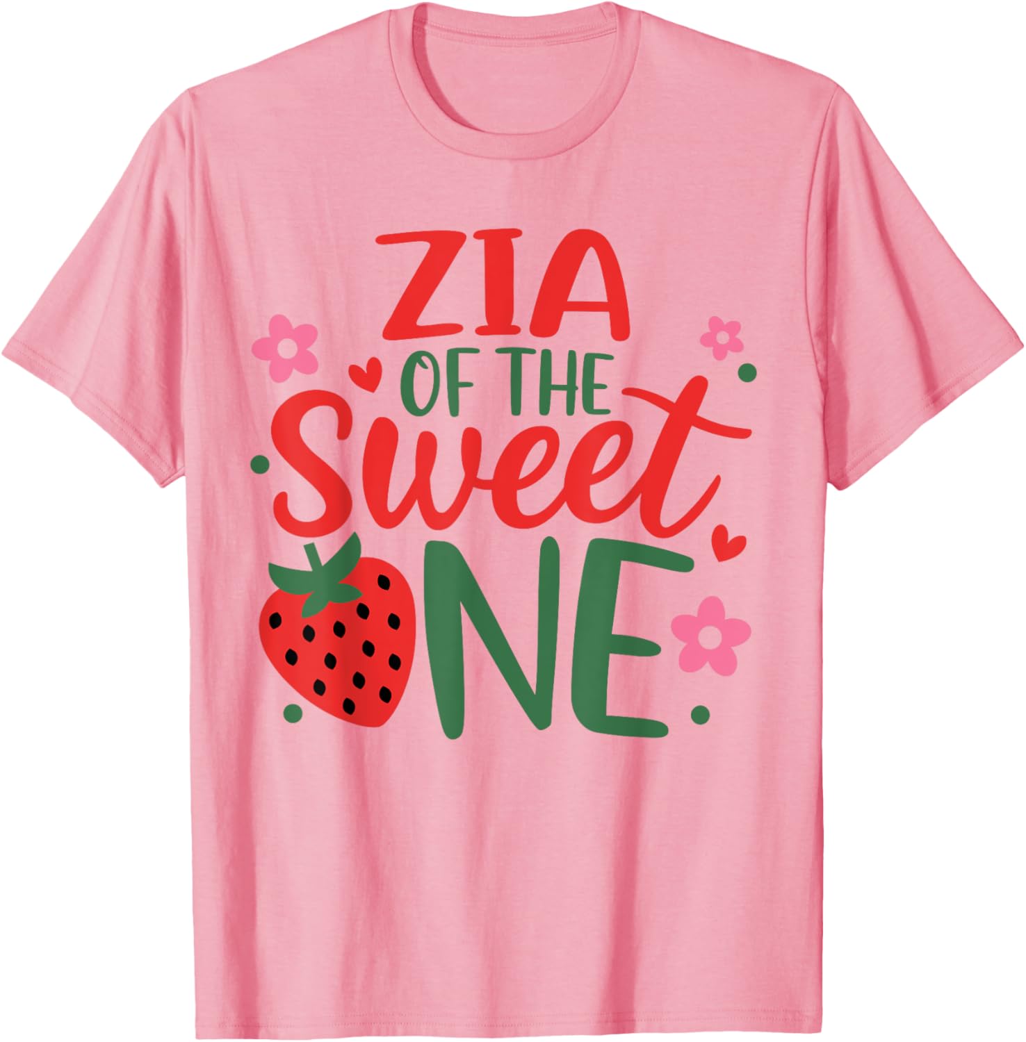 Cute Strawberry First Birthday Girl T-Shirt for Sweet One Celebrations - 1