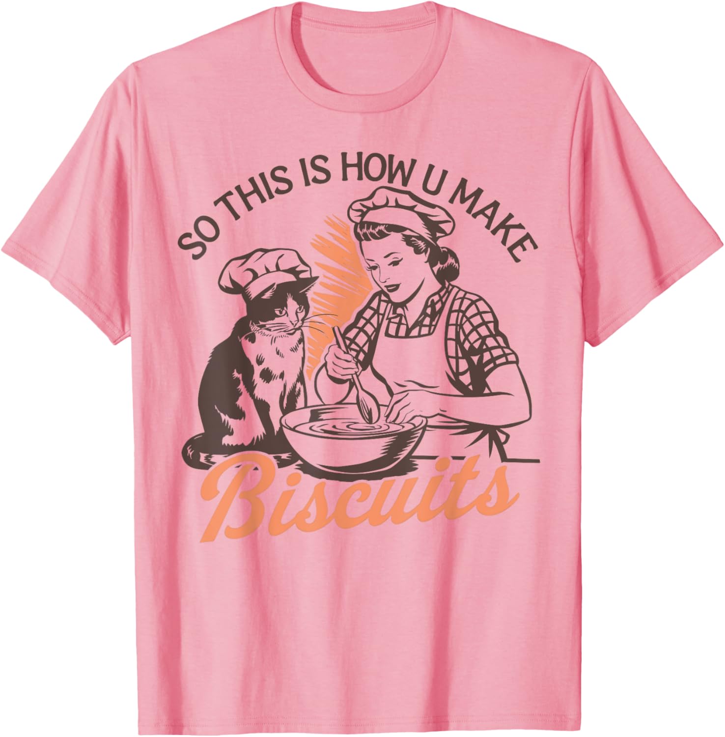 Funny Cat Make Biscuits T-Shirt Retro Gift for Men Women Kids - 4
