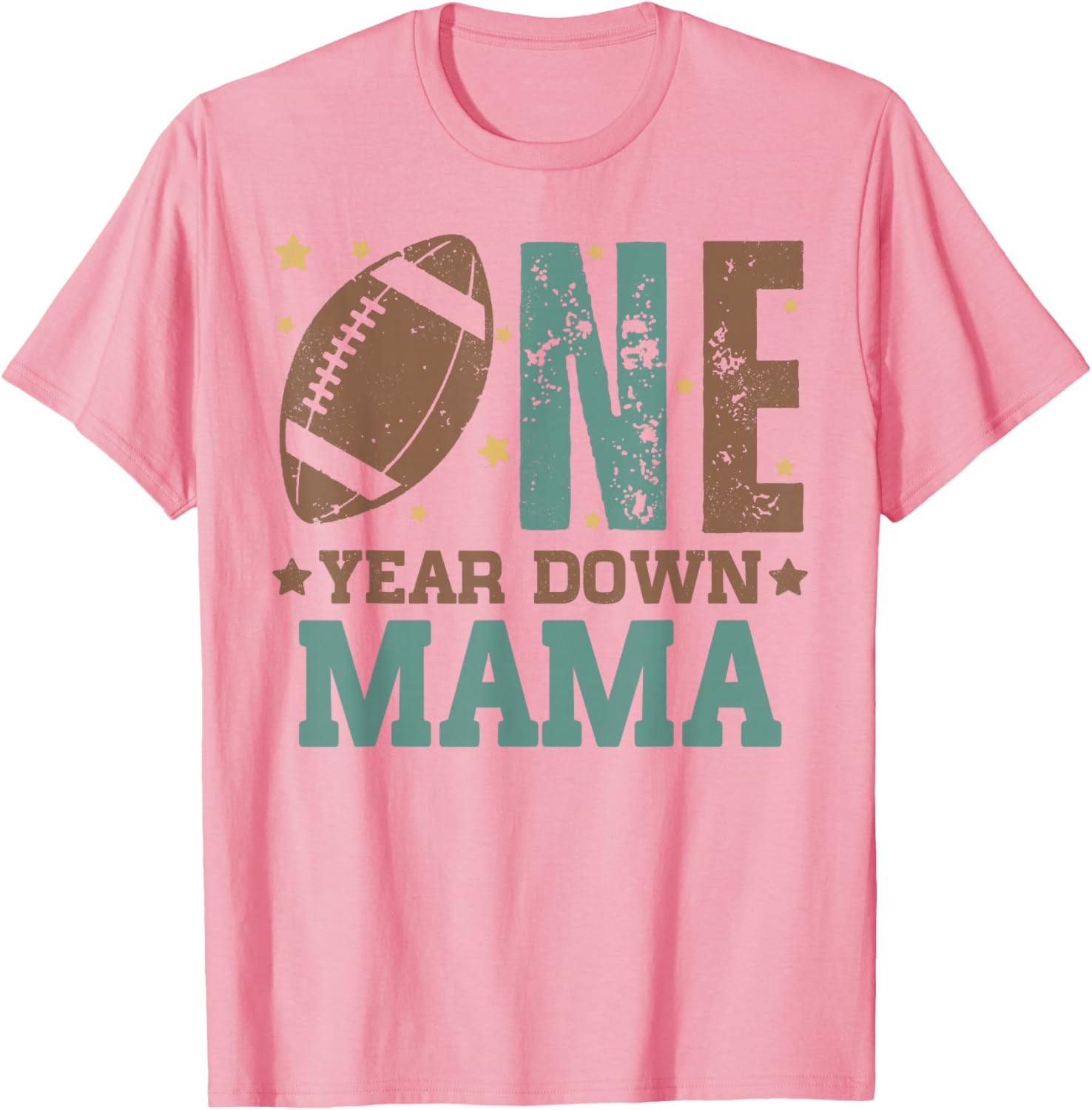 Cute Mama of 1 Year Old Football Birthday Party T-Shirt for Moms - 20