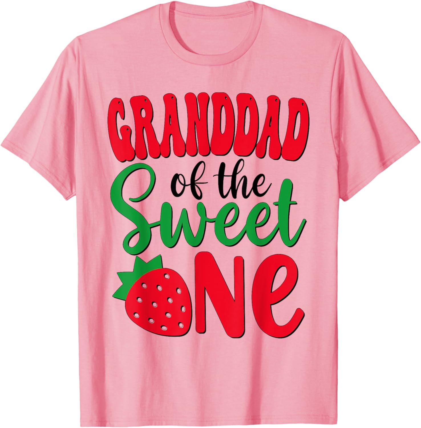 Granddad of The Sweet One Grandpa Strawberry 1st Birthday Girl T-Shirt - 5