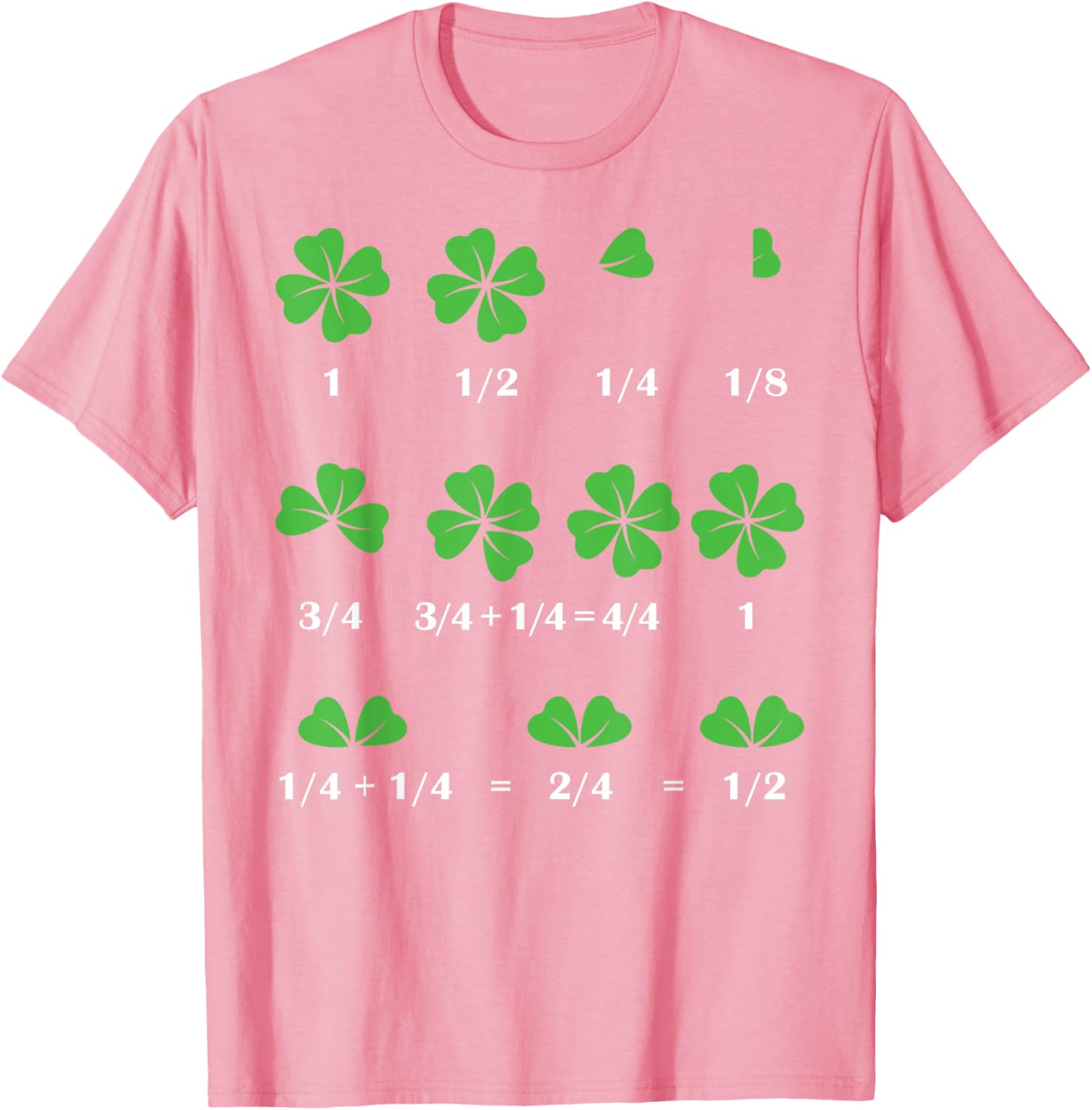 Funny Shamrock Fraction T-Shirt for St Patrick's Day Fun for Kids - 16