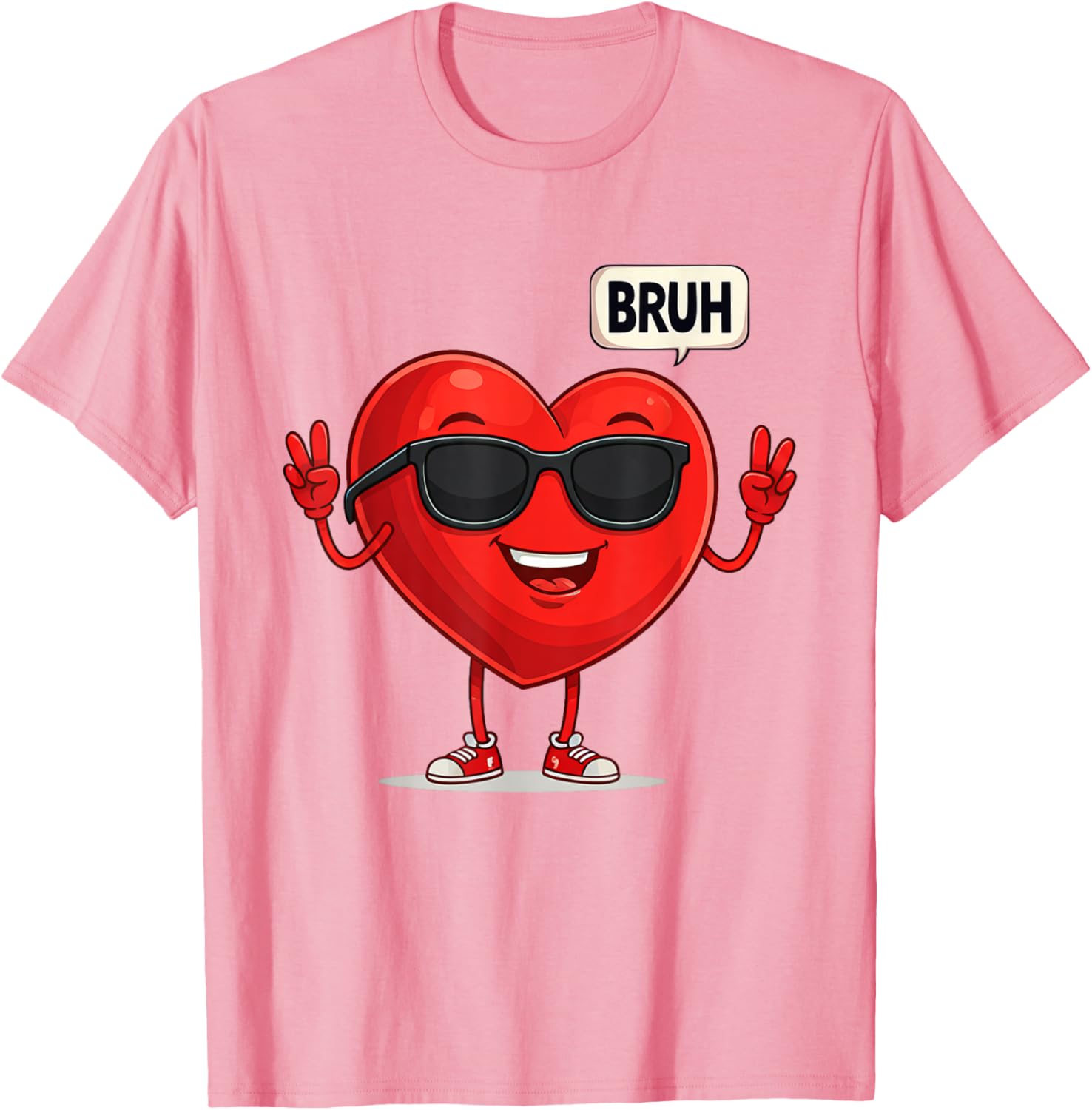 BRUH Valentine's Day Heart Humor Meme Graphic T-Shirt for Men and Women - 8
