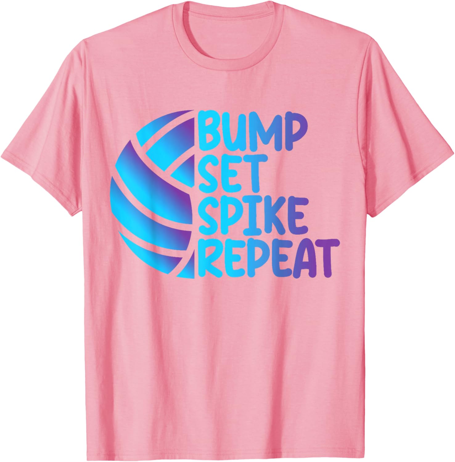 Funny Cool Volleyball Bump Set Spike Repeat T-Shirt for Sports Lovers - 20
