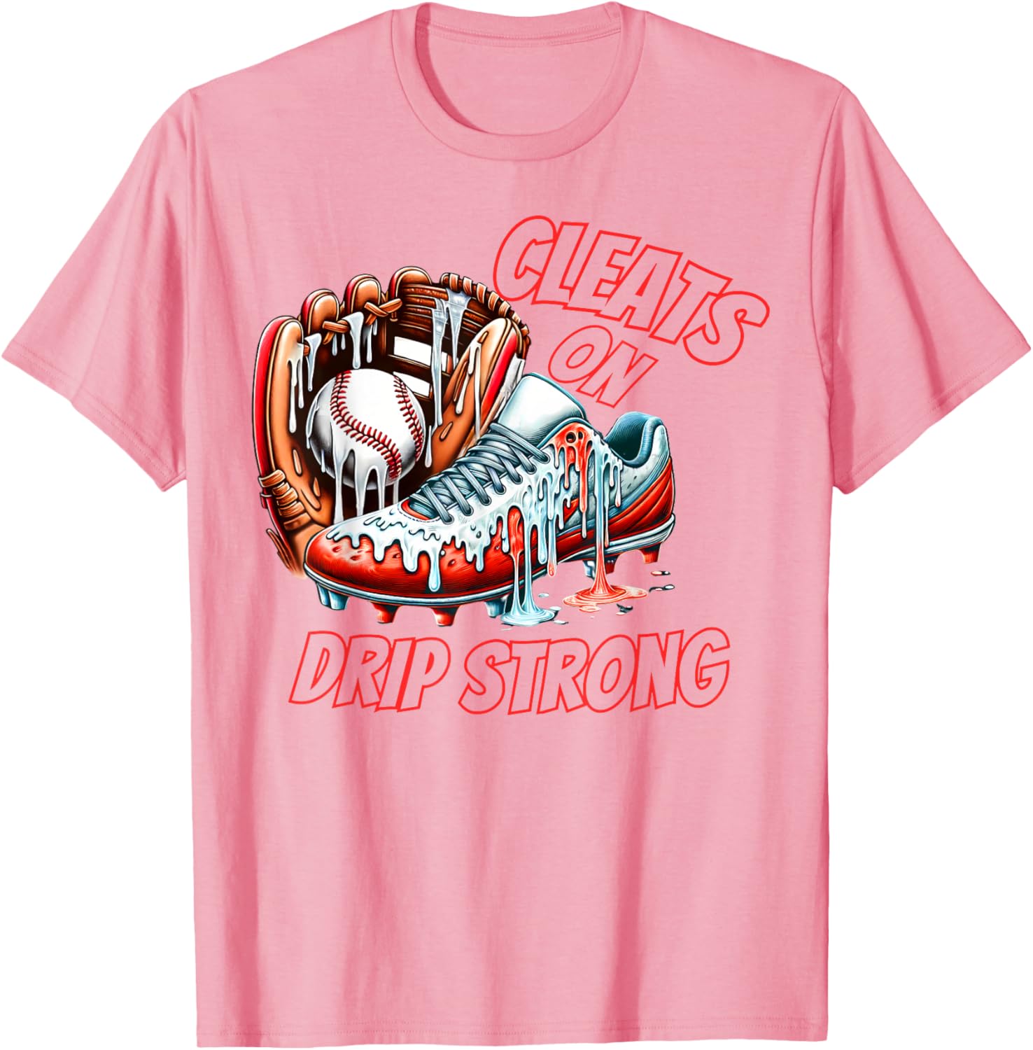 Cool Cleats On Drip Baseball Ice Cream T-Shirt for Kids and Adults - 18