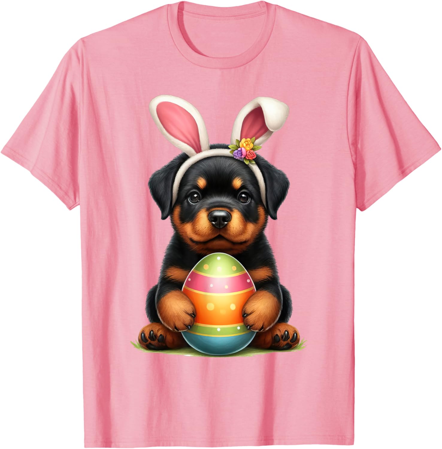 Cute Bunny Rottweiler Dog Easter T-Shirt Perfect for Spring Celebrations - 23