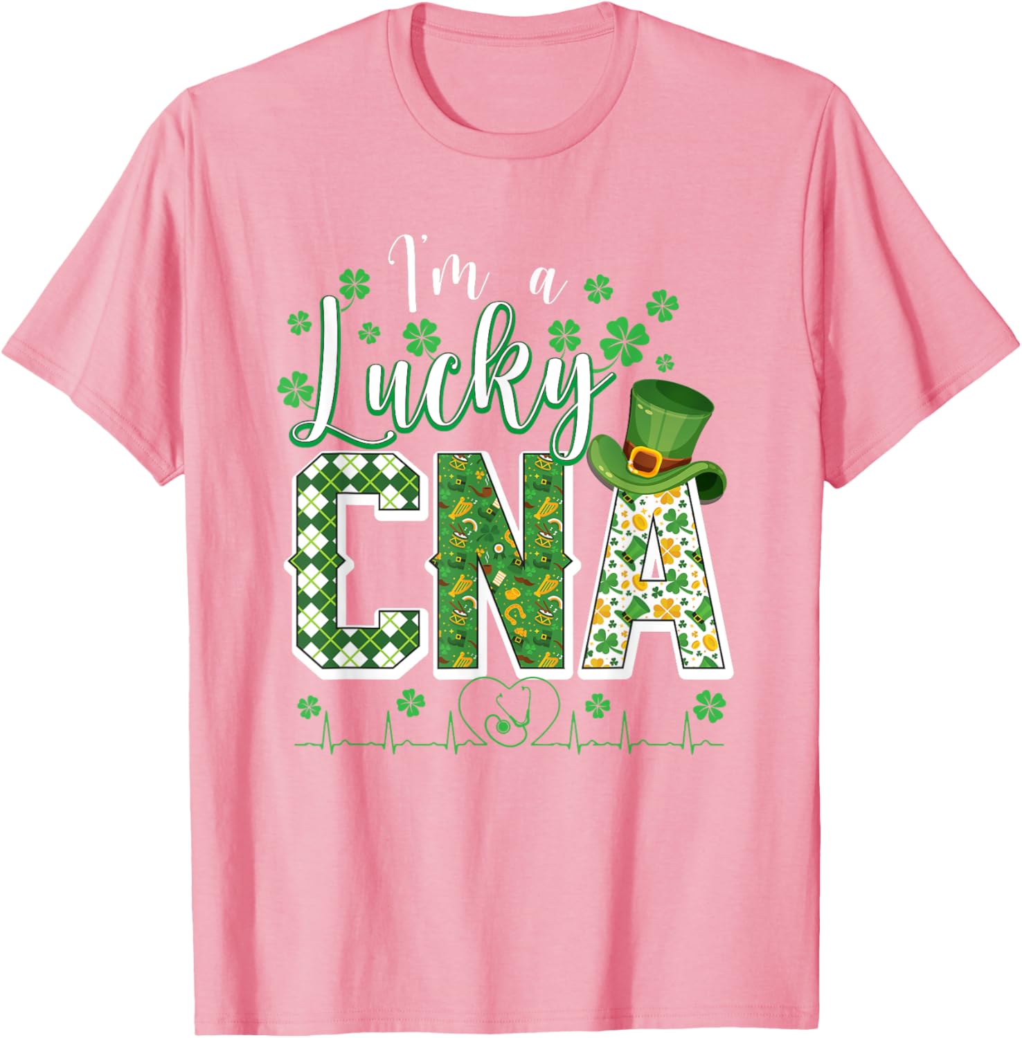 Funny Lucky CNA Nurse Shamrock St Patrick's Day T-Shirt for Scrubs - 7
