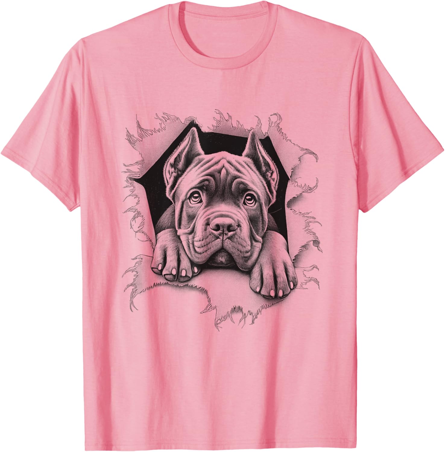Cute Cane Corso Peeking Dog T-Shirt for Dog Lovers and Owners - 6