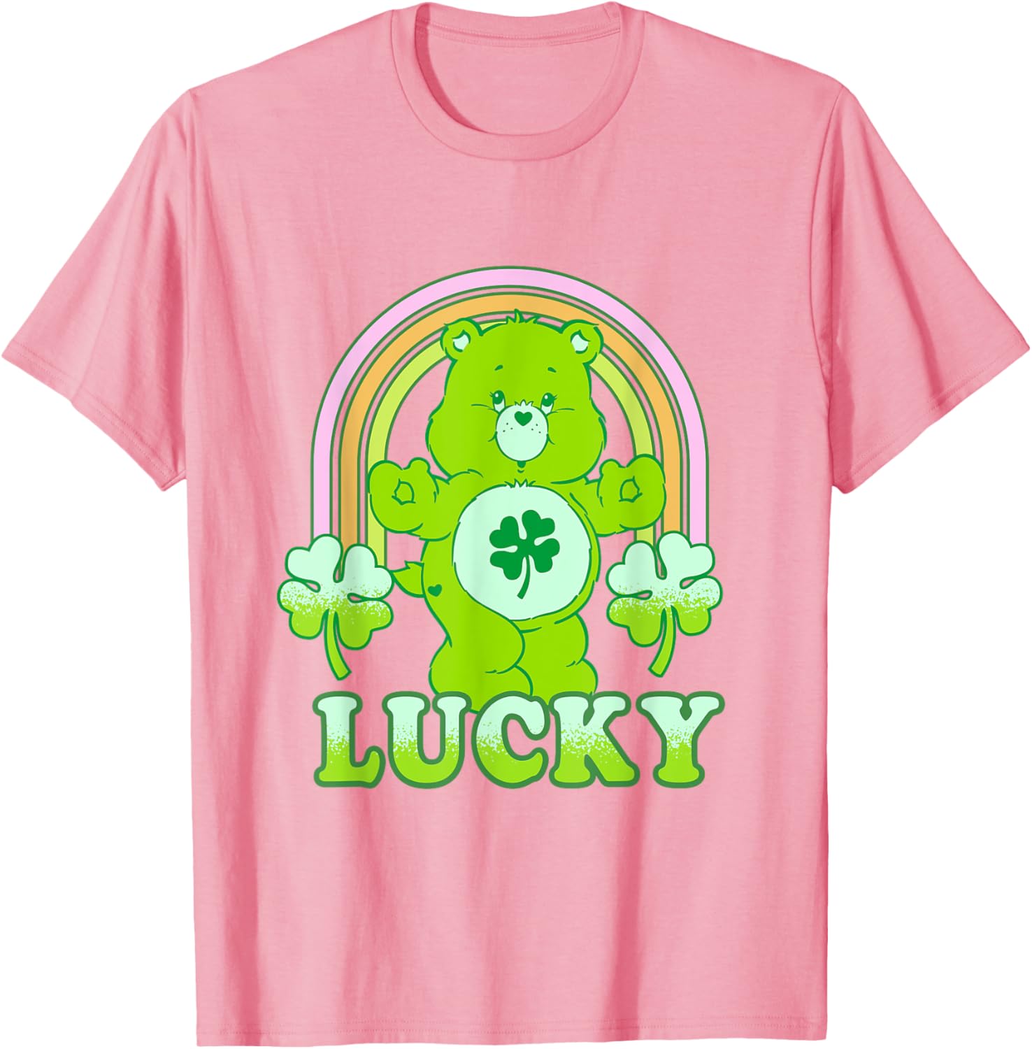 Care Bears St. Patrick's Day Lucky Bear Pastel Rainbow T-Shirt for Fun - 5