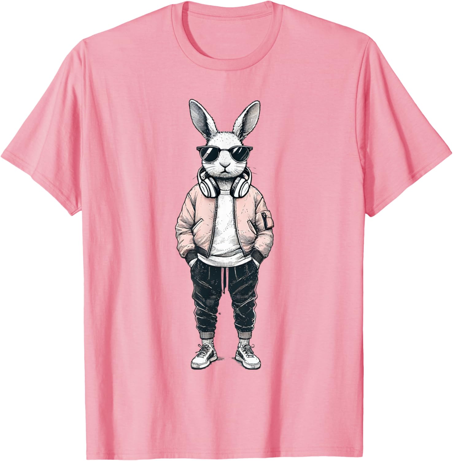 Cool Bunny Rabbit Boys Easter Shirt with Sunglasses for Kids and Men - 12