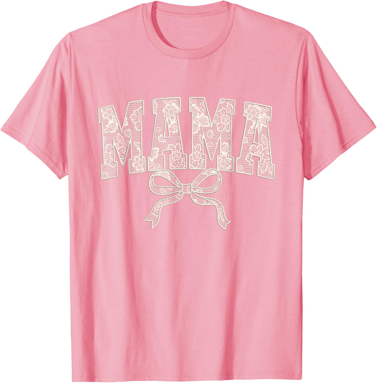 Cute Mama Lace Print Embroidery T-Shirt for Moms 2025 Fashion Women - 9
