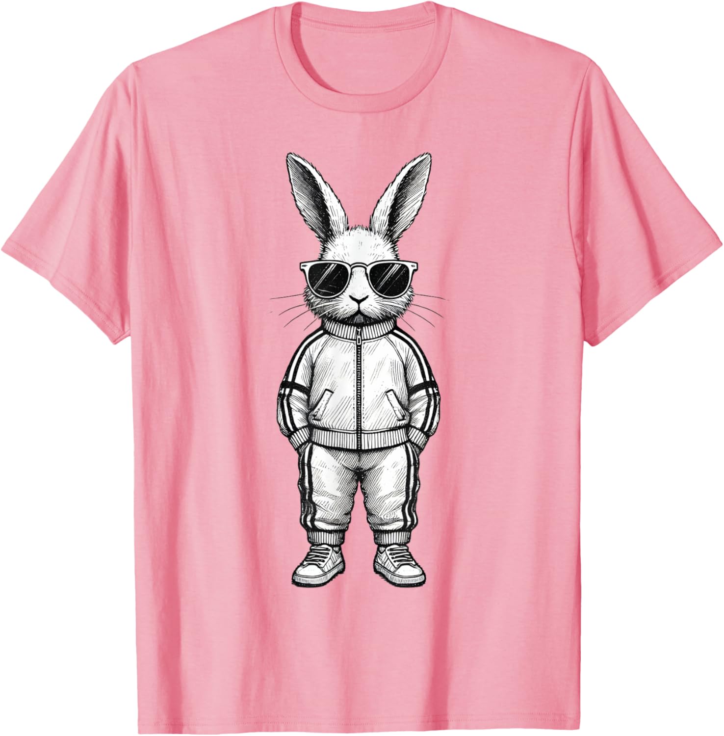 Cool Bunny Face with Sunglasses Easter T-Shirt for Boys and Kids - 11