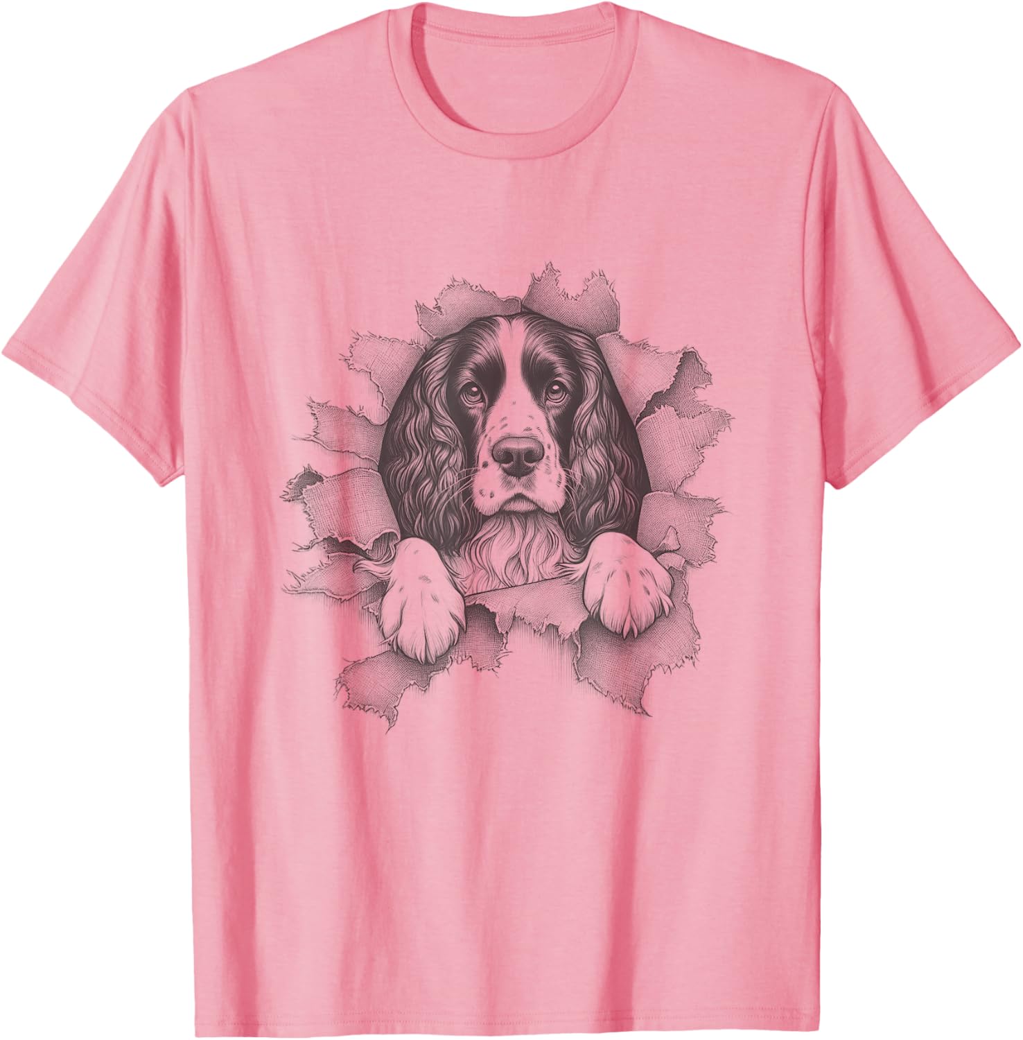 English Springer Spaniel Peeking T-Shirt for Dog Lovers - Fun and Stylish Wear - 6