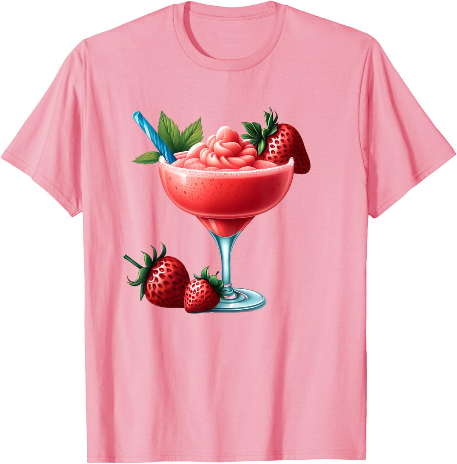 Frozen Strawberry Daiquiri T-Shirt for Fun Summer Vibes and Relaxation - 24