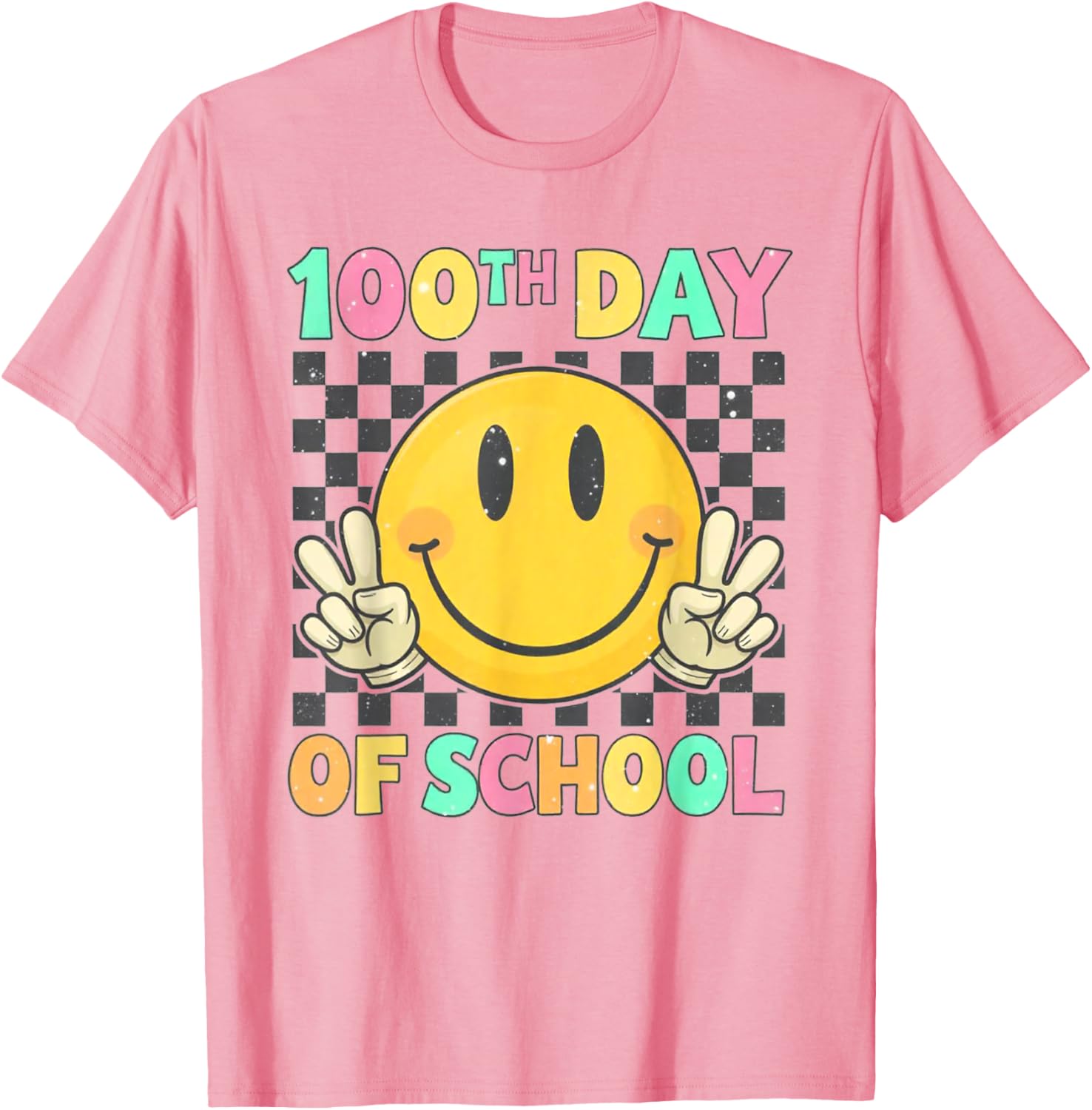 Cute 100th Day of School Smile Face T-Shirt for Kids and Teachers - 9