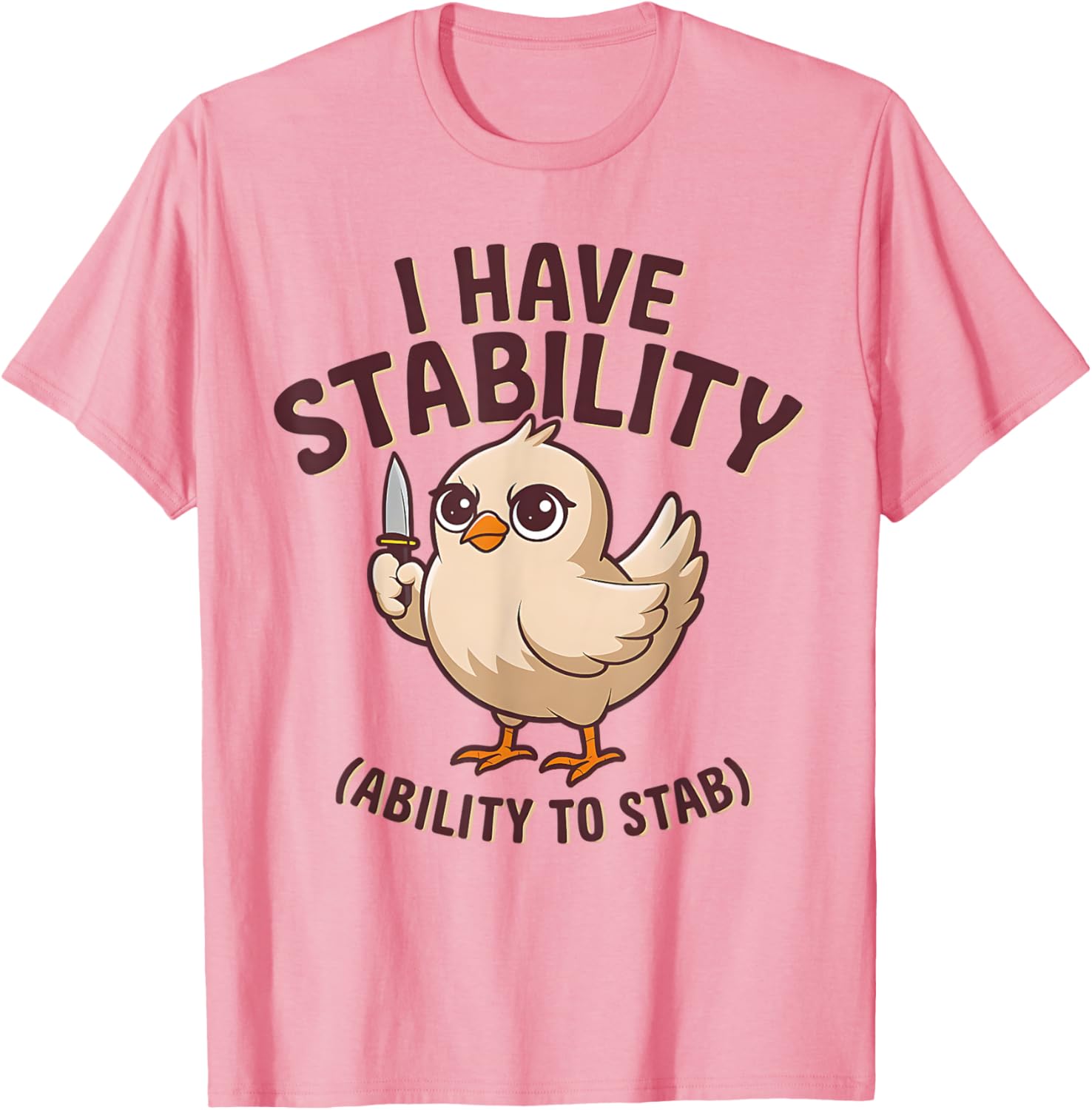 Funny Cute Duck T-Shirt with Stability Ability to Stab Humor - 3