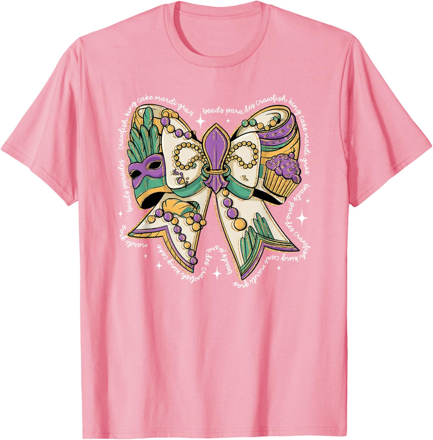 Coquette Bow Mardi Gras T-Shirt for Men and Women - Fun Festival Wear - 19