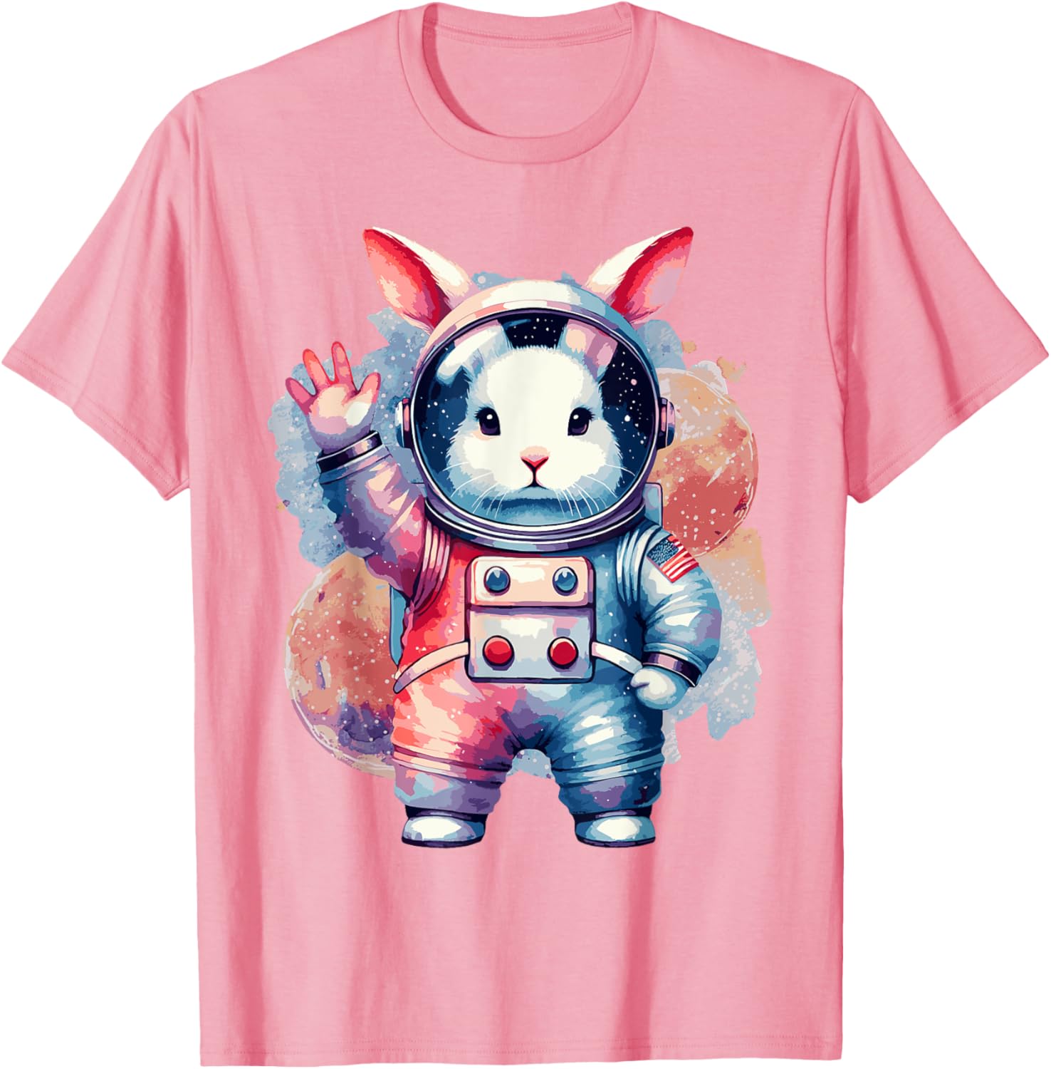 Funny Bunny Rabbit Astronaut Costume Easter T-Shirt for Kids - 16