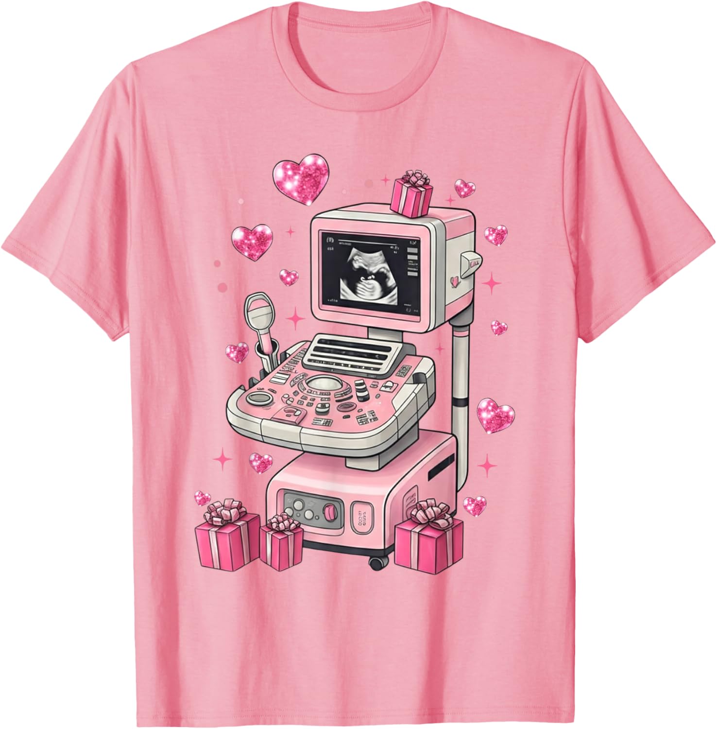 Coquette Bow Sonographer Valentine T-Shirt for Ultrasound Techs - 8