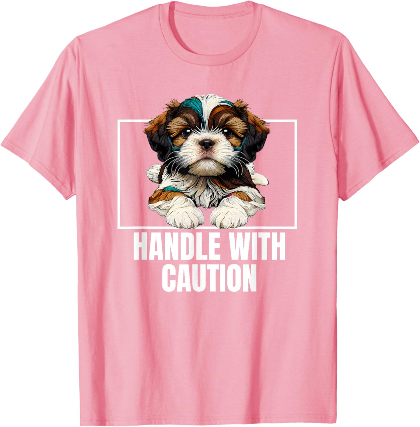 Cute Shih Tzu Handle With Care T-Shirt for Dog Lovers and Owners - 4