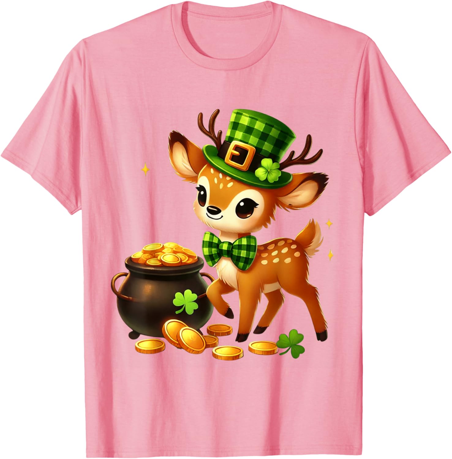 Cute Deer Leprechaun St Patrick's Day T-Shirt for Kids Fun Party Wear - 19