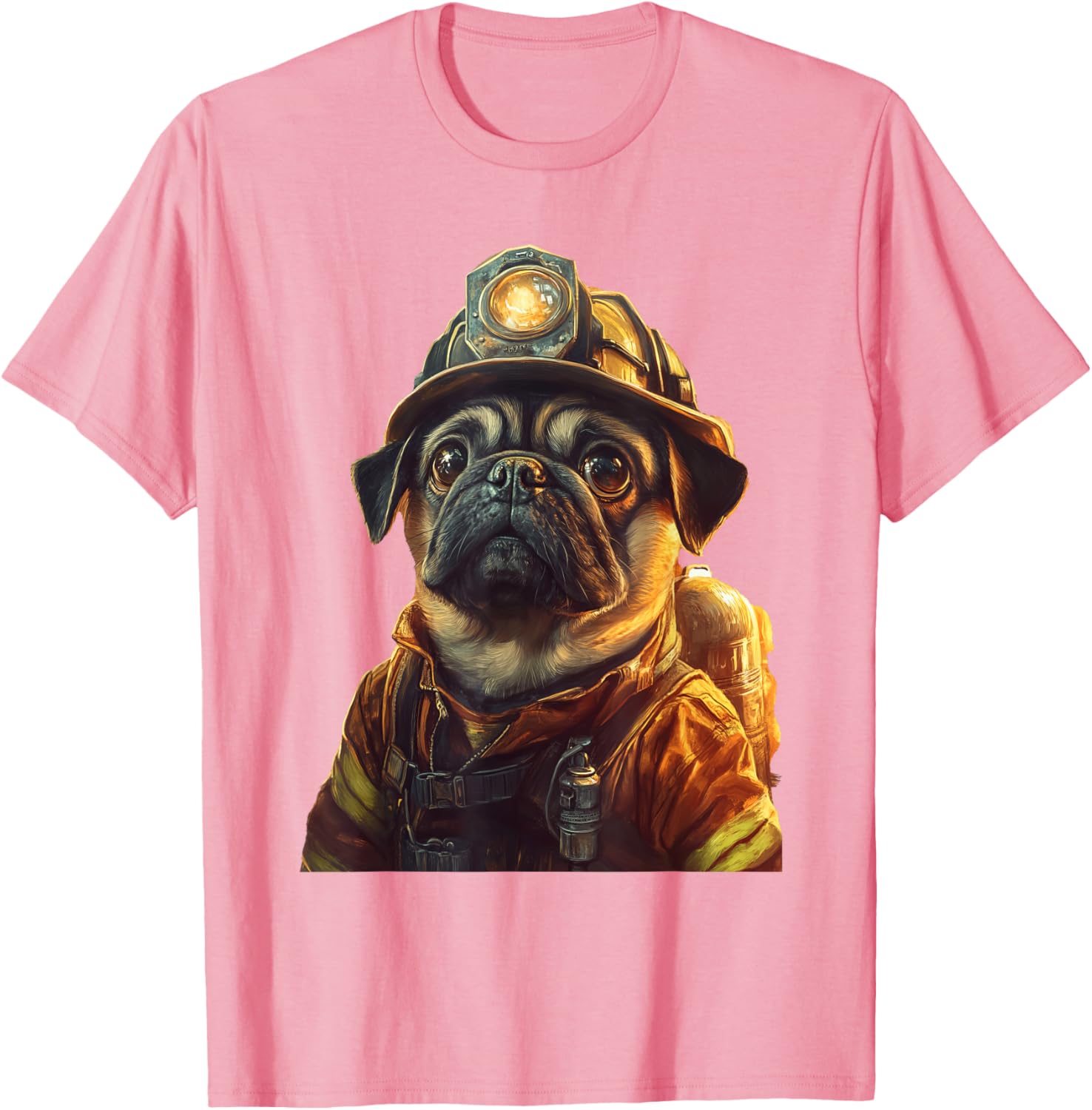 Cute Pug Firefighter T-Shirt for Dog Lovers - Fun and Playful Design - 16