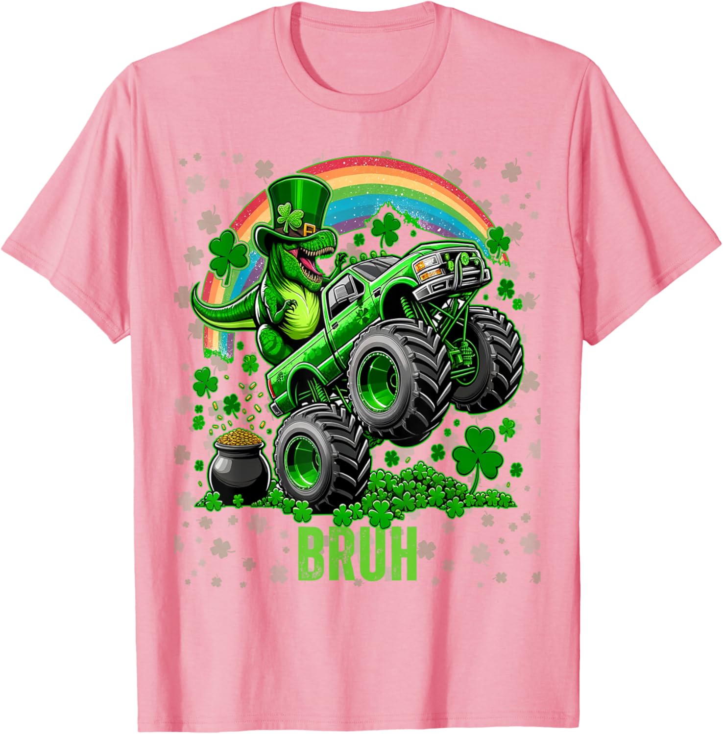 Bruh St Patricks Day Monster Truck Shirt for Festive Fun and Style - 8