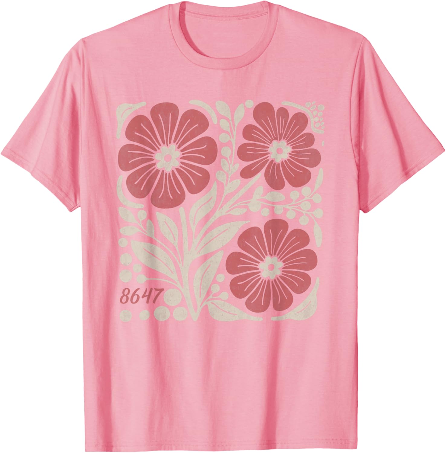 Floral Boho Anti Trump 86 47 T-Shirt for Stylish Casual Wear - 26