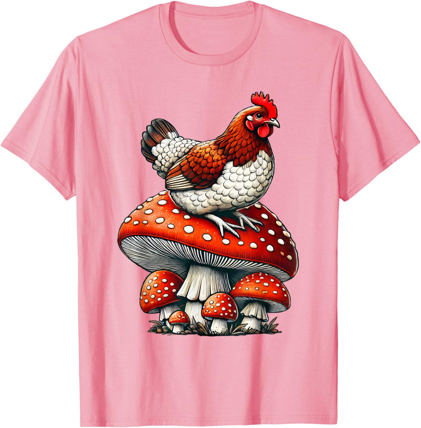 Cute Chicken Mushroom T-Shirt for Fun and Stylish Casual Wear - 10