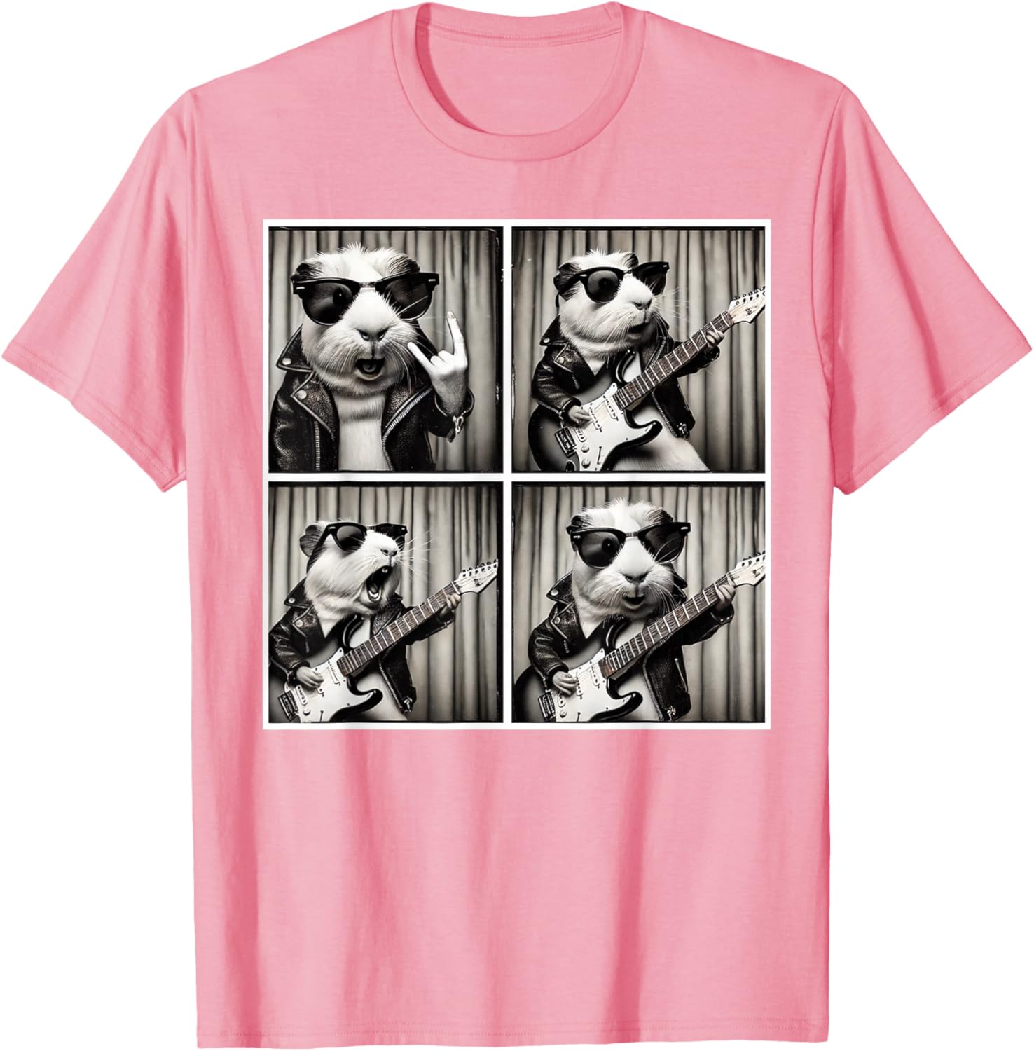 Cute Guinea Pig Electric Guitar T-Shirt for Music Lovers and Pet Fans - 9
