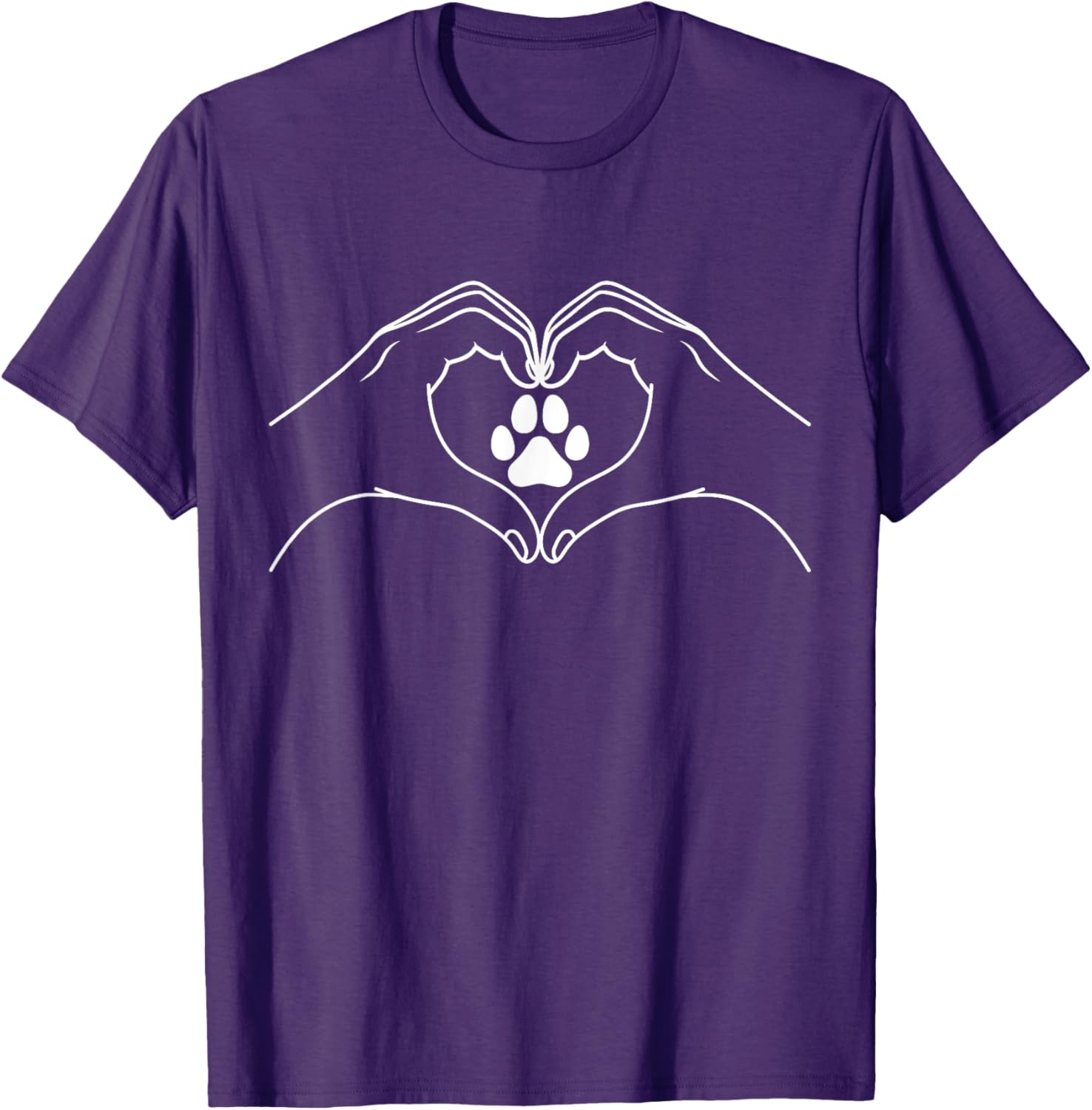 Cute Cat Dog Paw Print Heart T-Shirt for Pet Lovers and Friends - 19