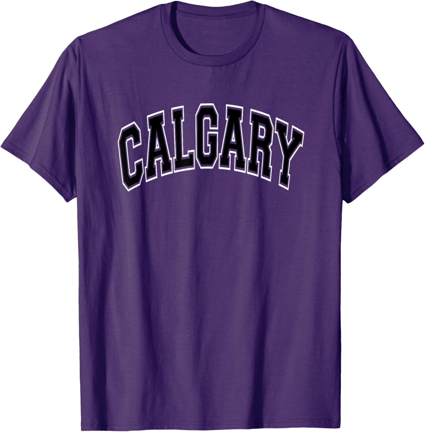 Calgary Arched Black Text T-Shirt Comfortable Casual Wear for Everyday Style - 22