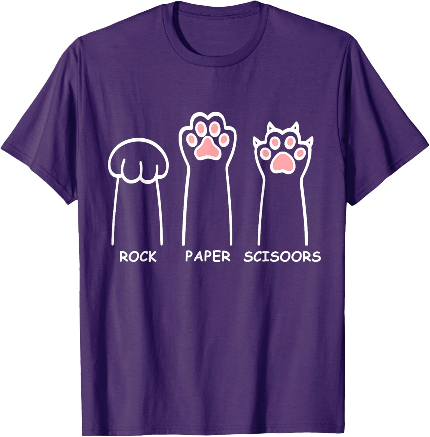 Funny Cat Paws Rock Paper Scissors T-Shirt for Men and Women - 16