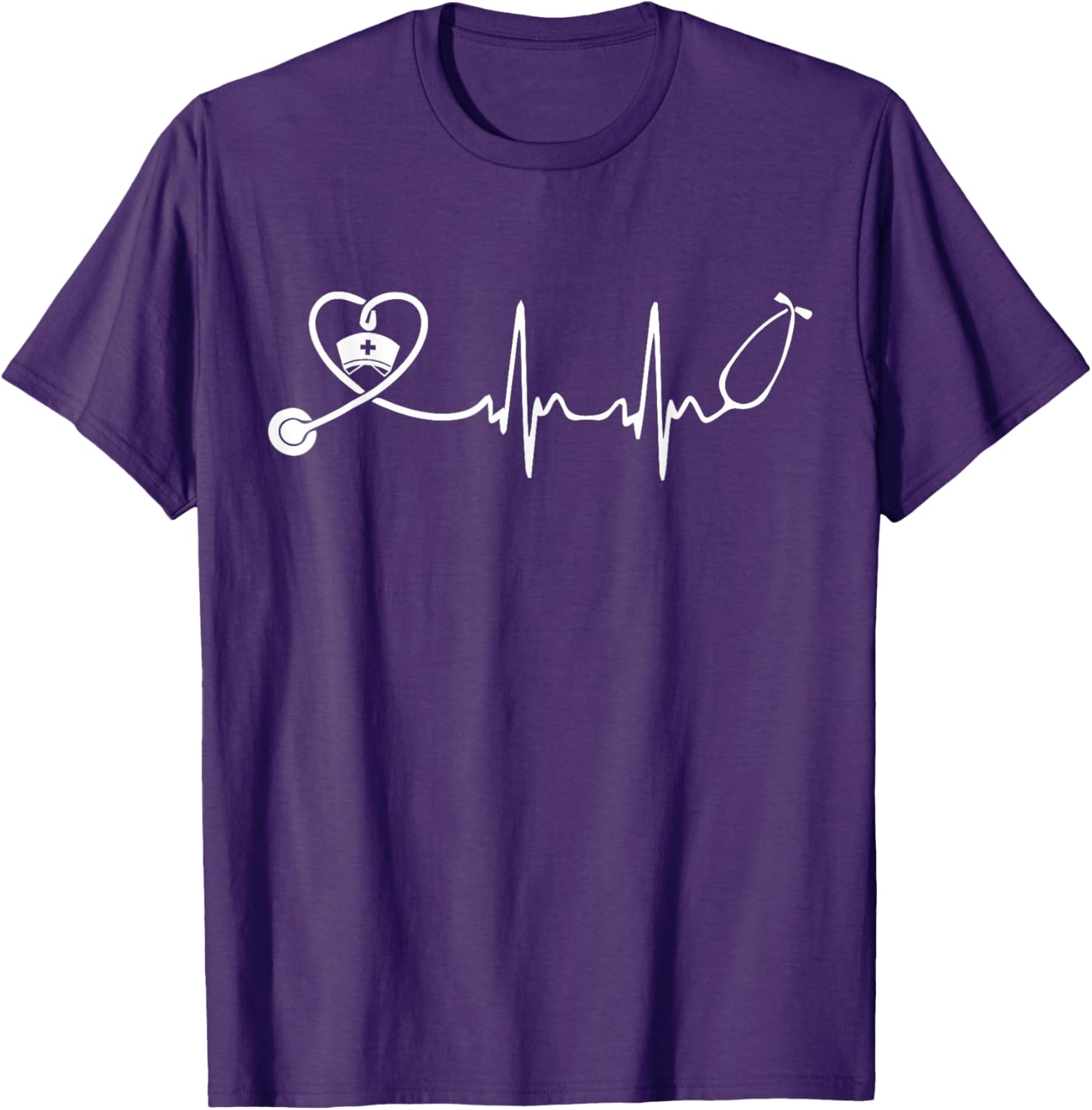 Cute Nurse Stethoscope Heartbeat T-Shirt for Nurse Week 2025 - 4