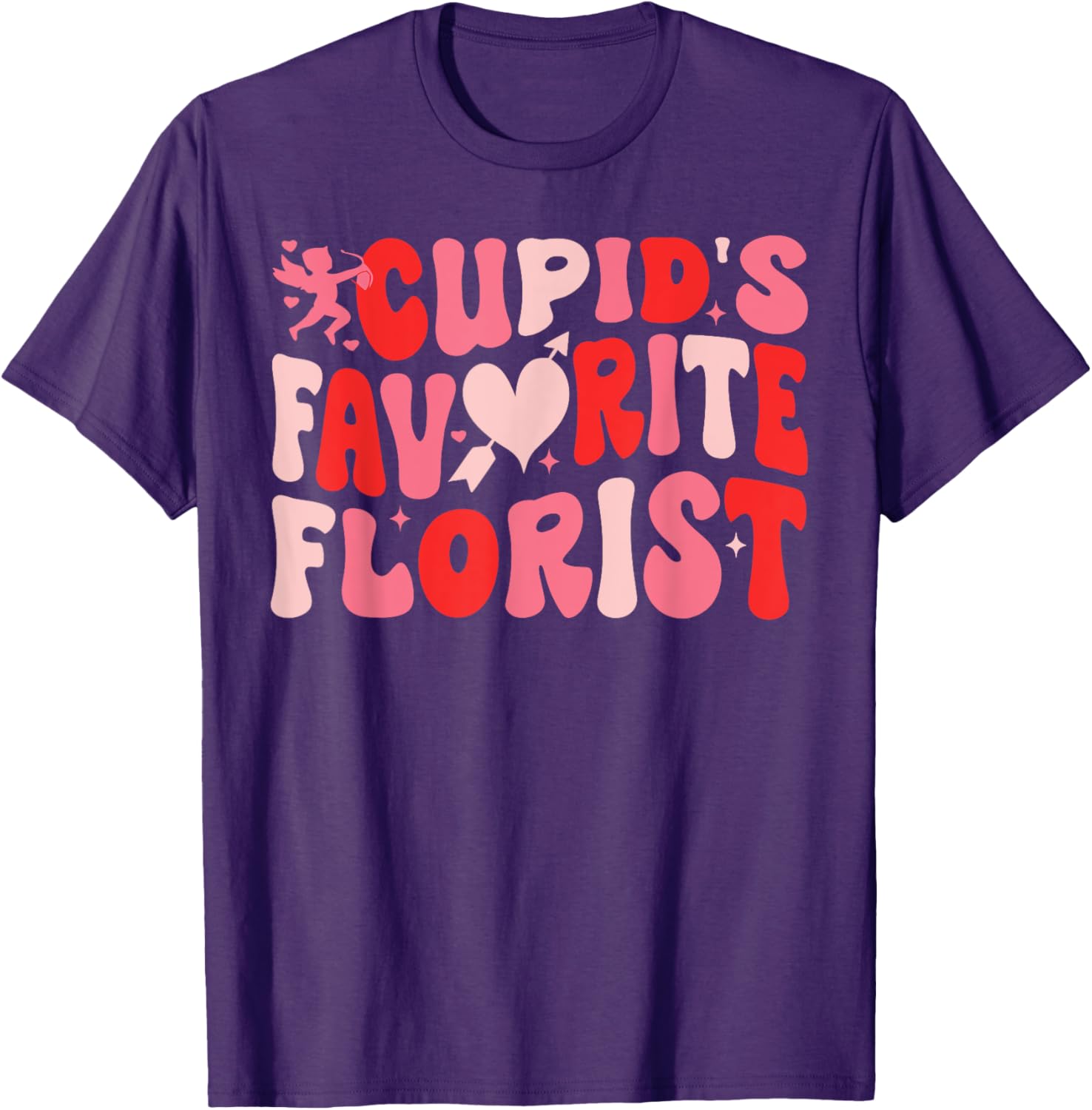 Cupid's Favorite Florist Retro Valentine's Day T-Shirt for Lovebirds - 8