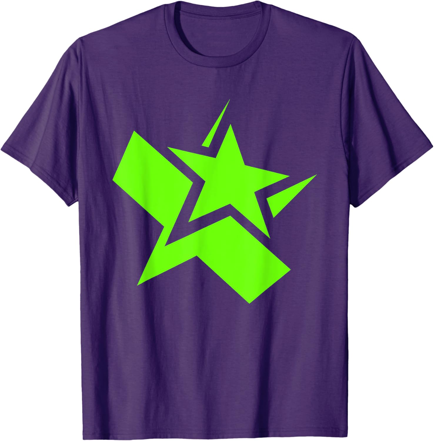 Green Chunky Star Graphic T-Shirt for Stylish Casual Wear - 1